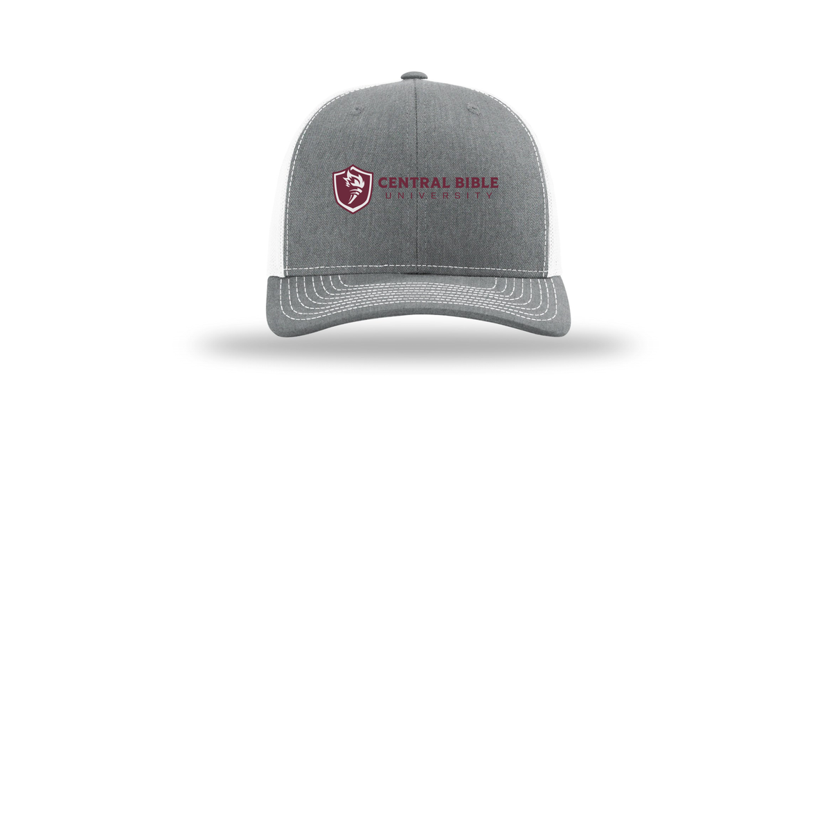 centralbible-richardson-trucker-cap-embroidery-capfront-R112-heathergreywhite-flat-front