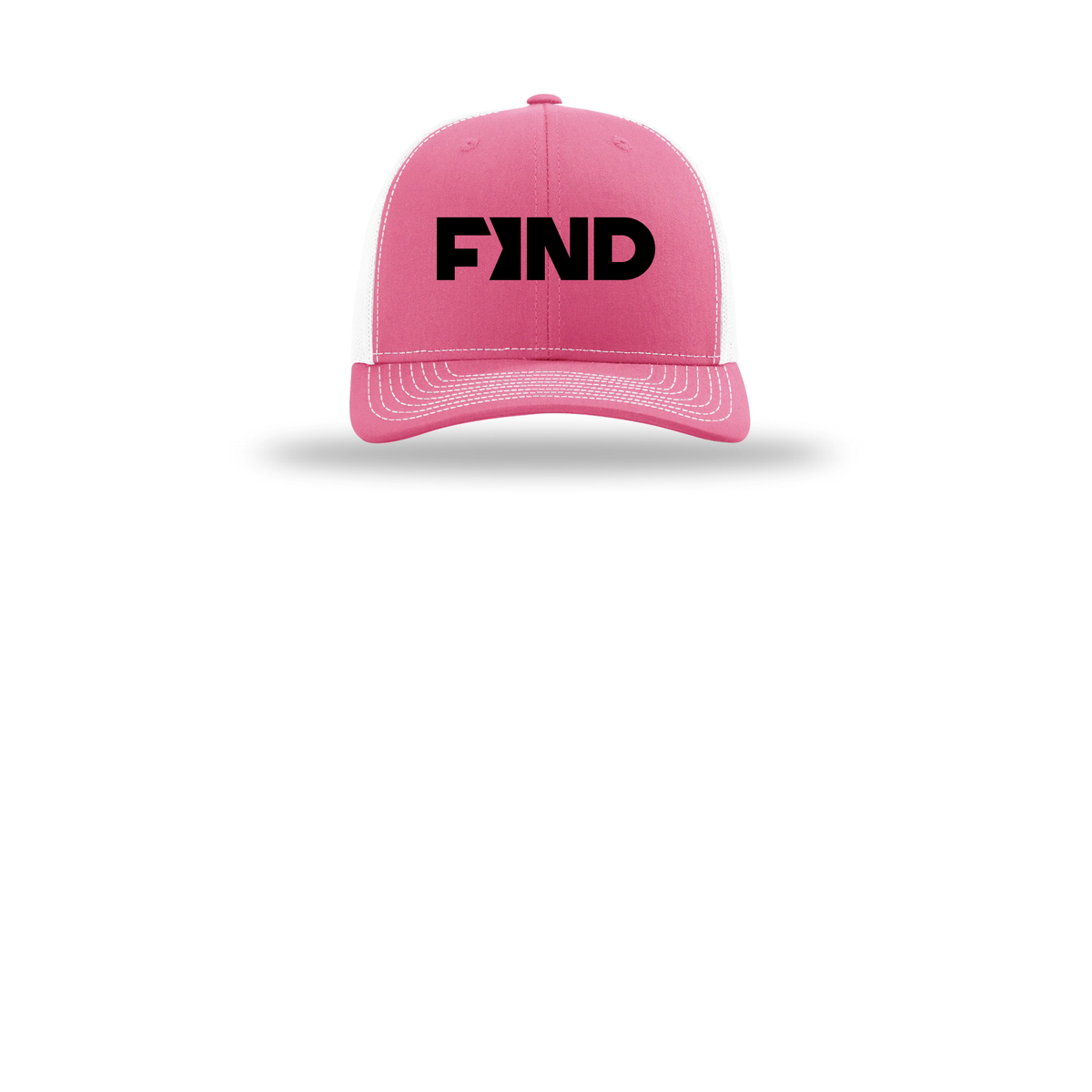 findrealestate-richardson-trucker-cap-embroidery-capfront-R112-hotpinkwhite-flat-front