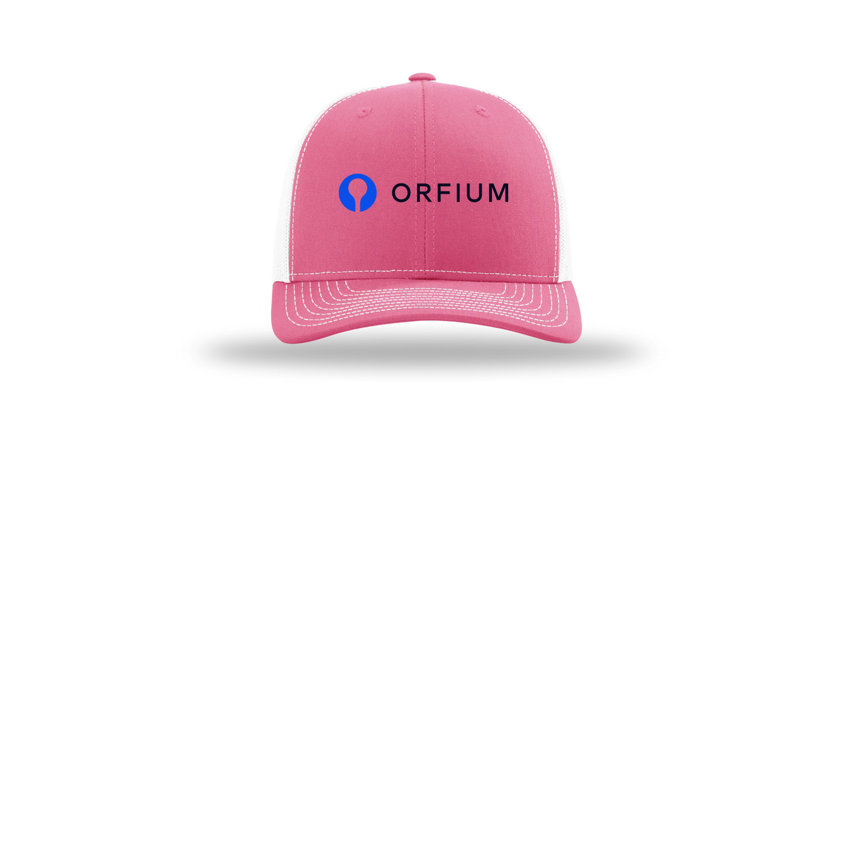 orfium-richardson-trucker-cap-embroidery-capfront-R112-hotpinkwhite-flat-front