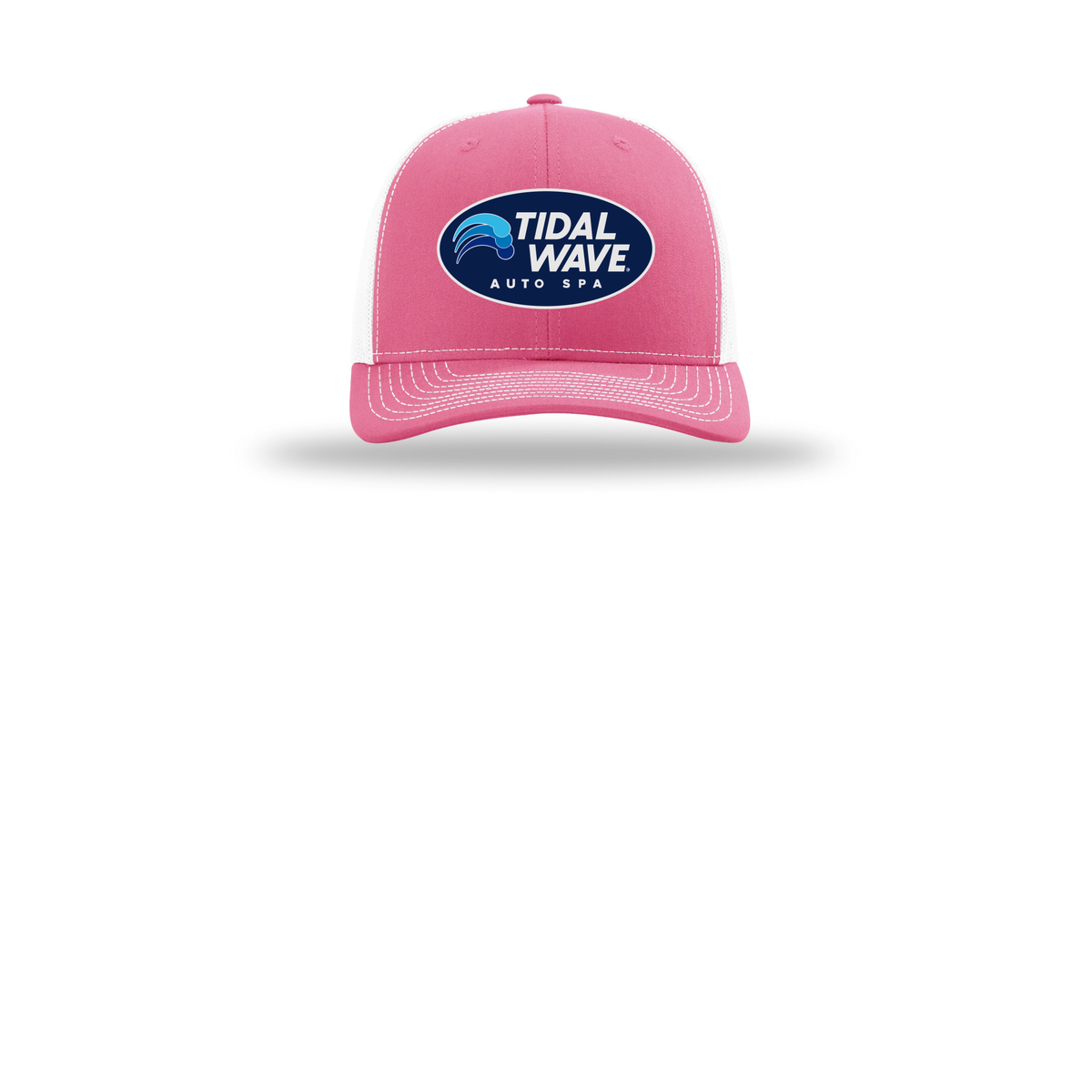 tidalwaveautospa-richardson-trucker-cap-embroidery-capfront-R112-hotpinkwhite-flat-front