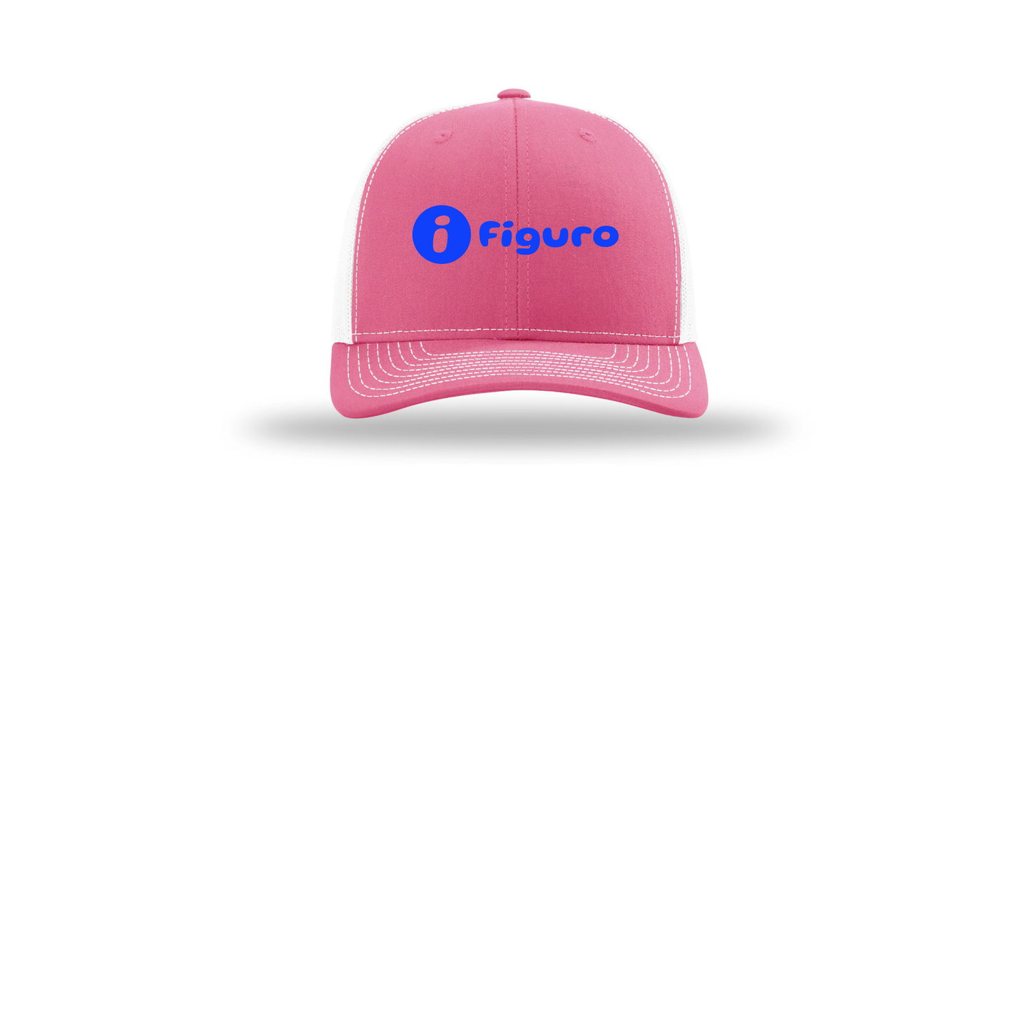 getfiguro-richardson-trucker-cap-embroidery-capfront-R112-hotpinkwhite-flat-front