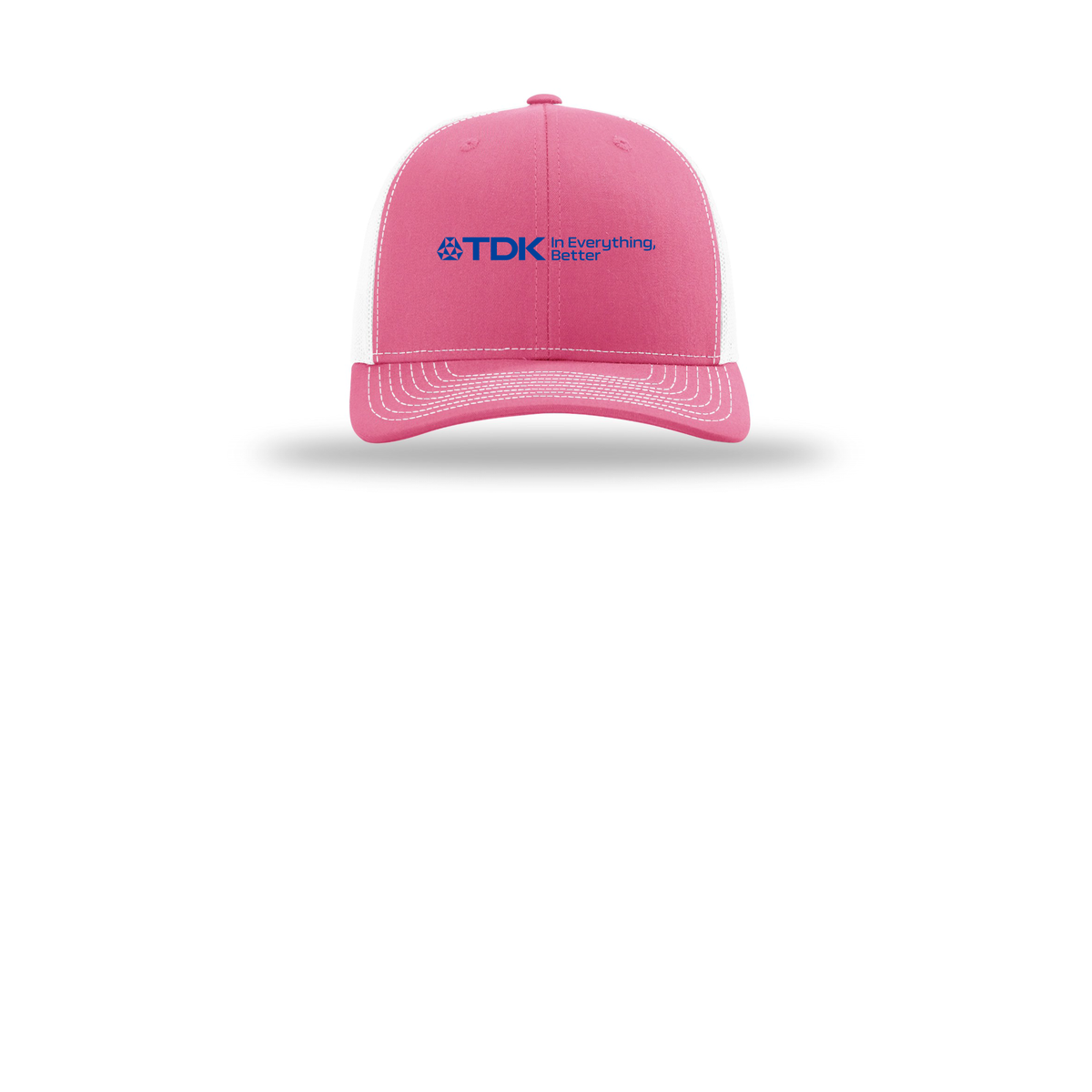 tdk-richardson-trucker-cap-embroidery-capfront-R112-hotpinkwhite-flat-front