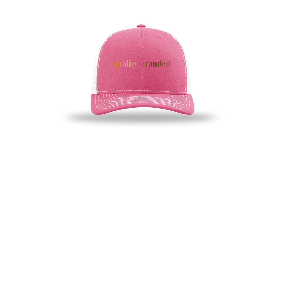 qualitybranded-richardson-trucker-cap-embroidery-capfront-R112-hotpinkwhite-flat-front
