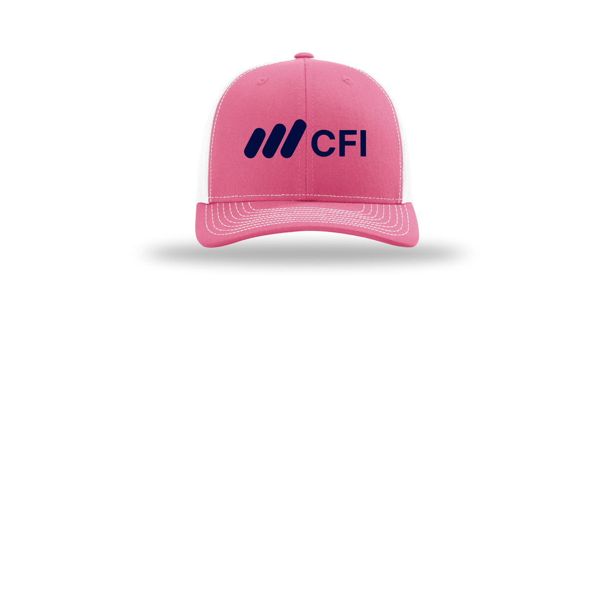 corporatefinanceinstitute-richardson-trucker-cap-embroidery-capfront-R112-hotpinkwhite-flat-front