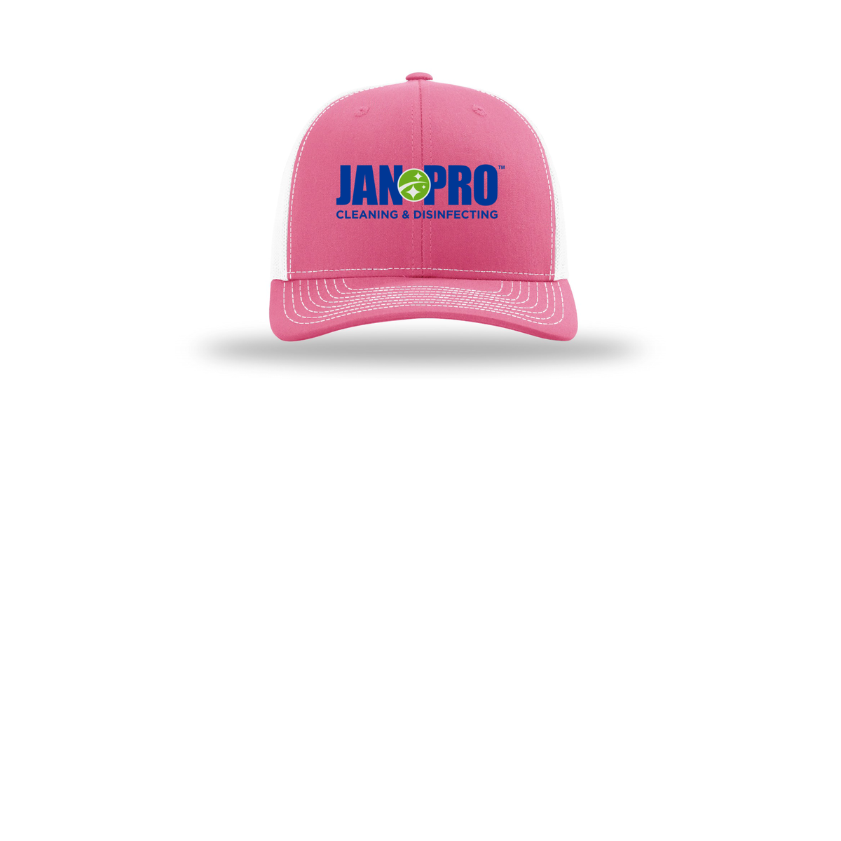jan-pro-richardson-trucker-cap-embroidery-capfront-R112-hotpinkwhite-flat-front