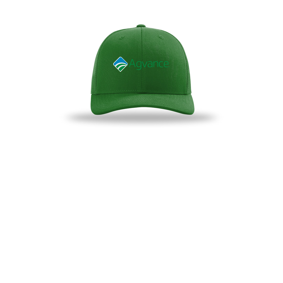 agvance-richardson-trucker-cap-embroidery-capfront-R112-kelly-flat-front
