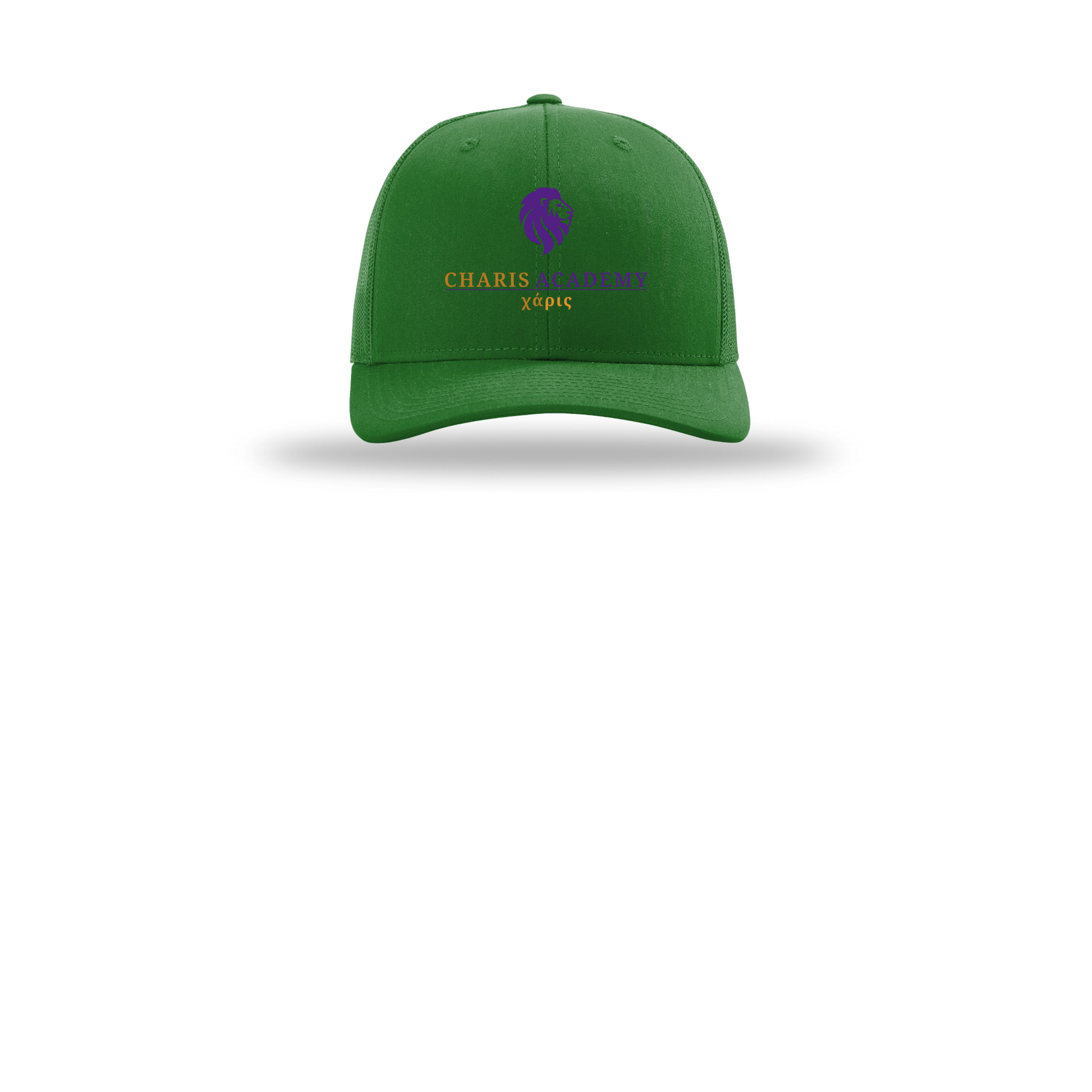cahazleton-richardson-trucker-cap-embroidery-capfront-R112-kelly-flat-front