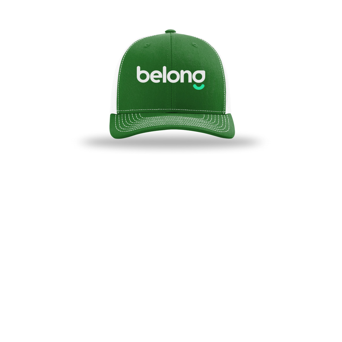 belonghome-richardson-trucker-cap-embroidery-capfront-R112-kellywhite-flat-front