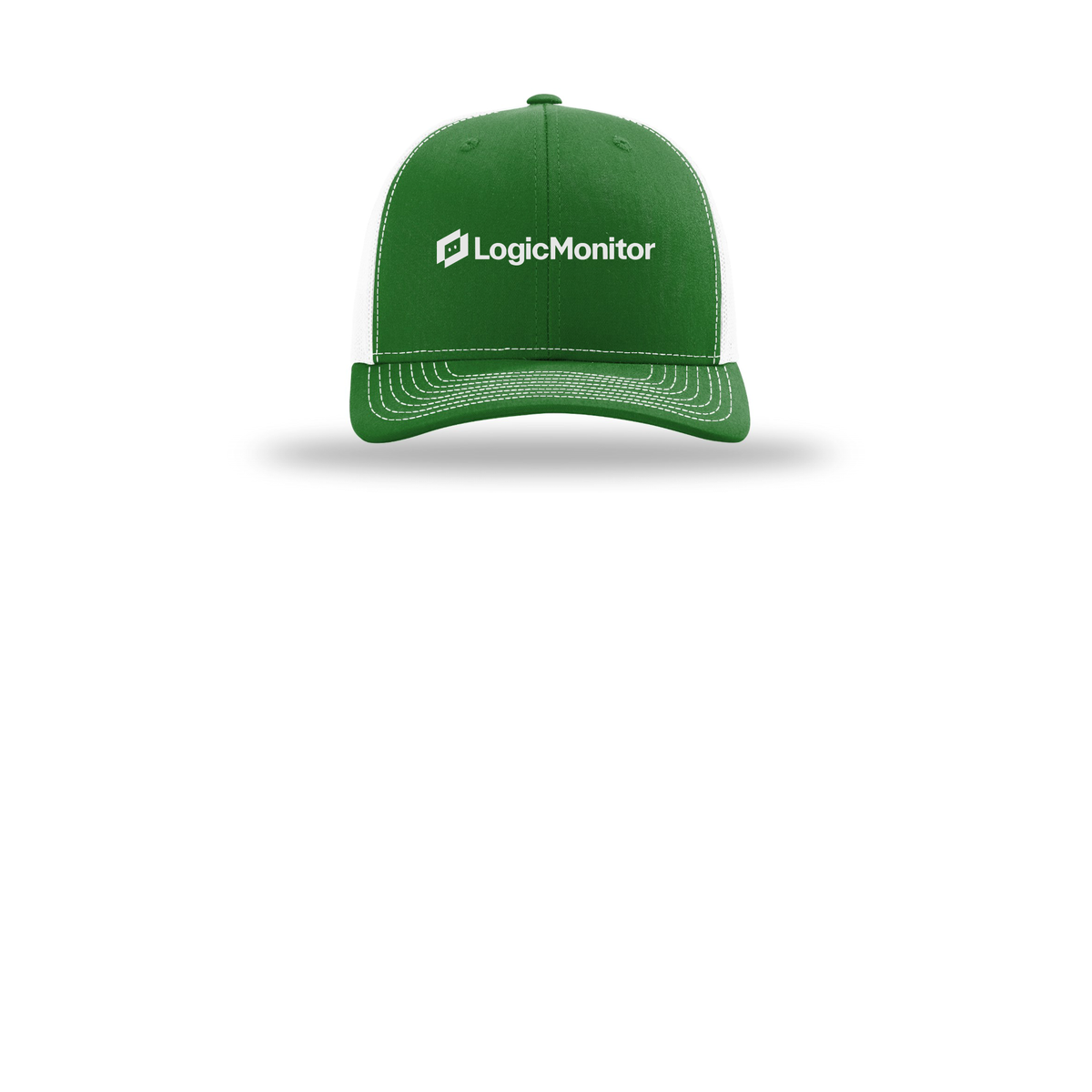 logicmonitor-richardson-trucker-cap-embroidery-capfront-R112-kellywhite-flat-front