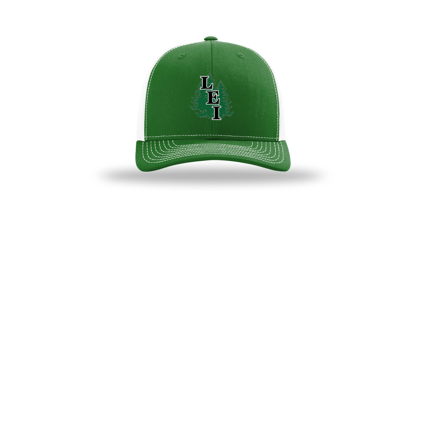 leisite-richardson-trucker-cap-embroidery-capfront-R112-kellywhite-flat-front