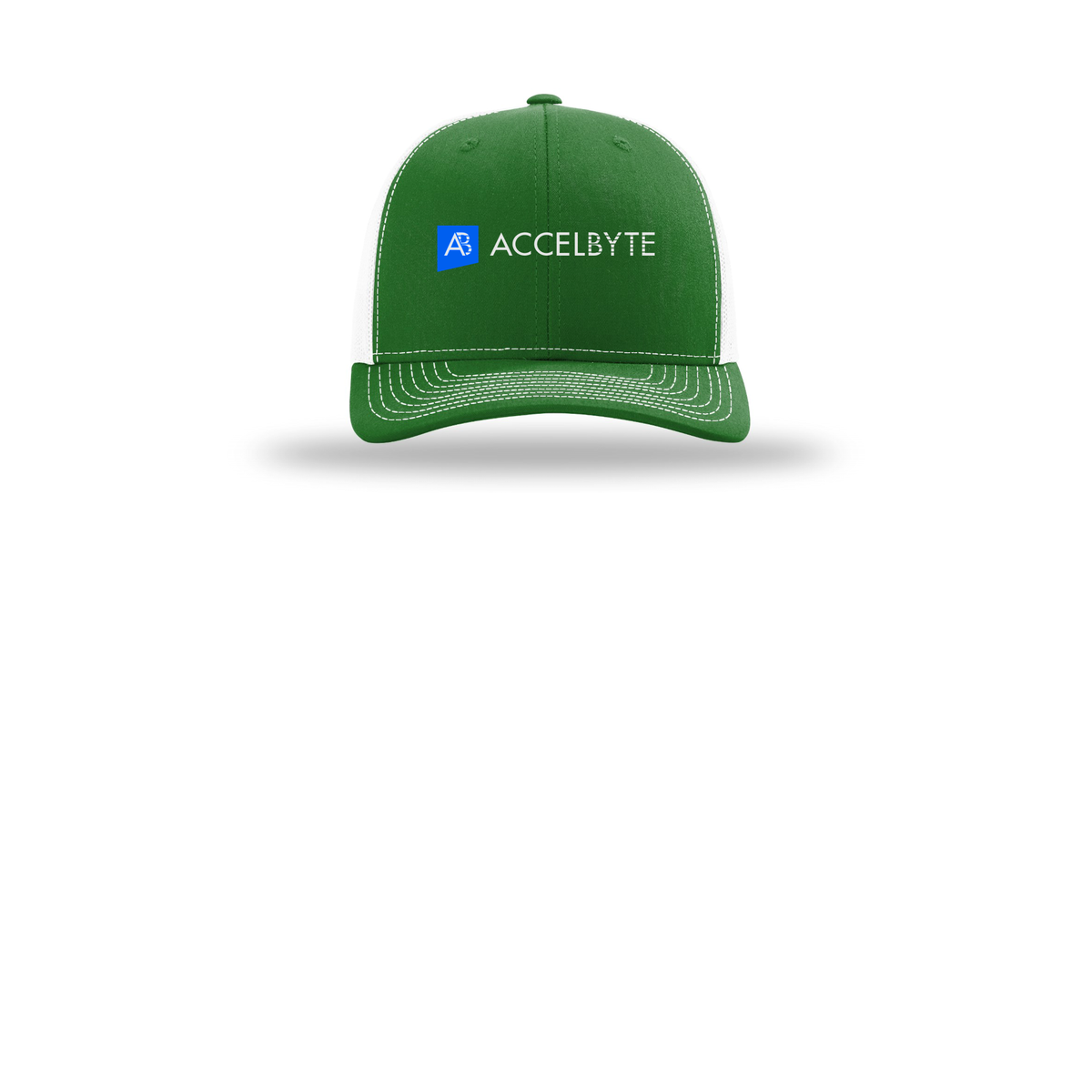 accelbyte-richardson-trucker-cap-embroidery-capfront-R112-kellywhite-flat-front