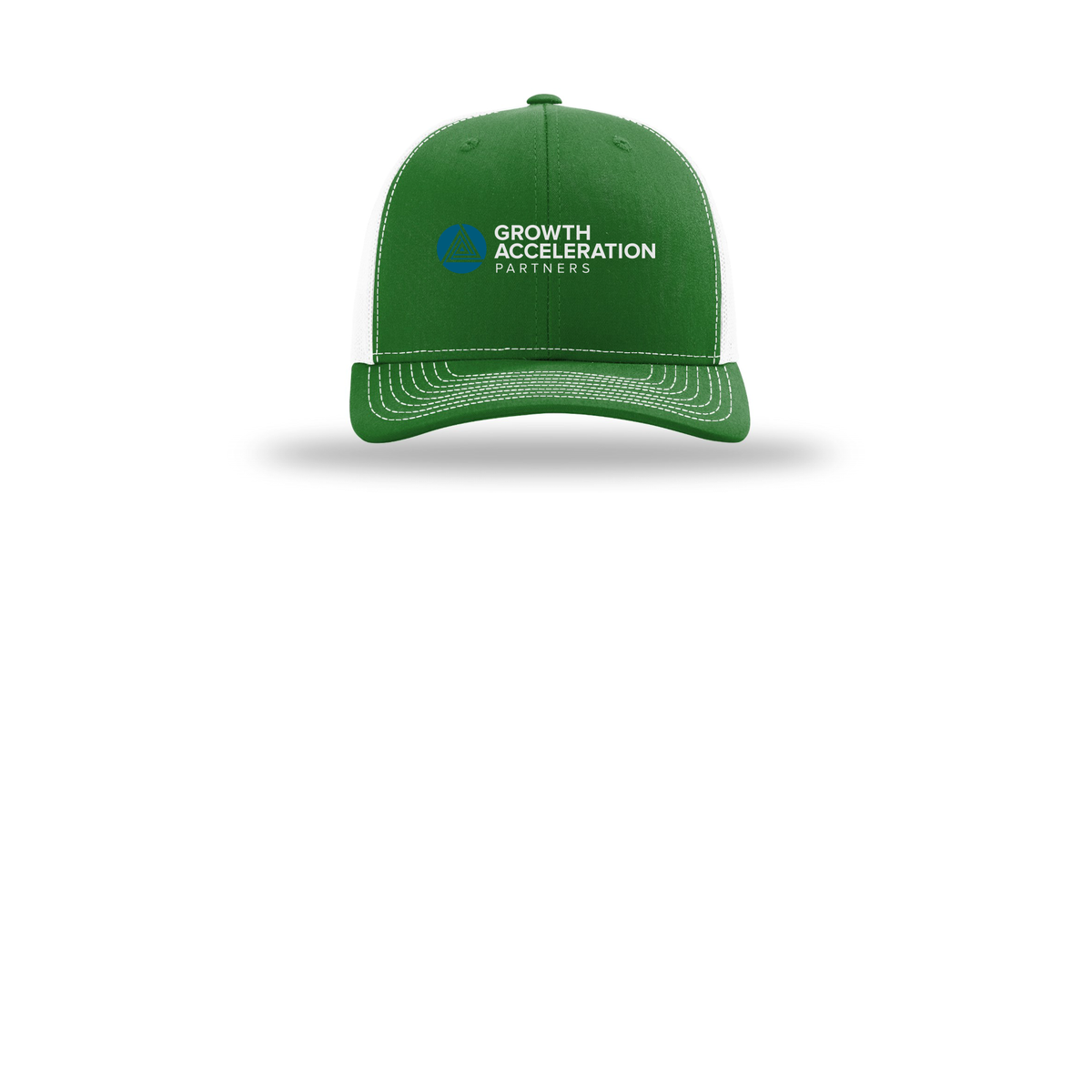 growthaccelerationpartners-richardson-trucker-cap-embroidery-capfront-R112-kellywhite-flat-front
