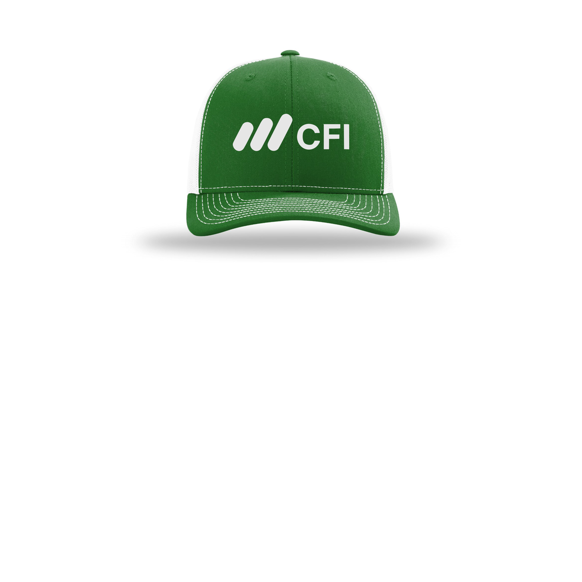 corporatefinanceinstitute-richardson-trucker-cap-embroidery-capfront-R112-kellywhite-flat-front