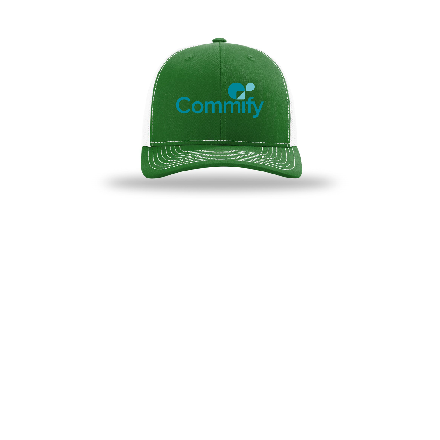 commify-richardson-trucker-cap-embroidery-capfront-R112-kellywhite-flat-front