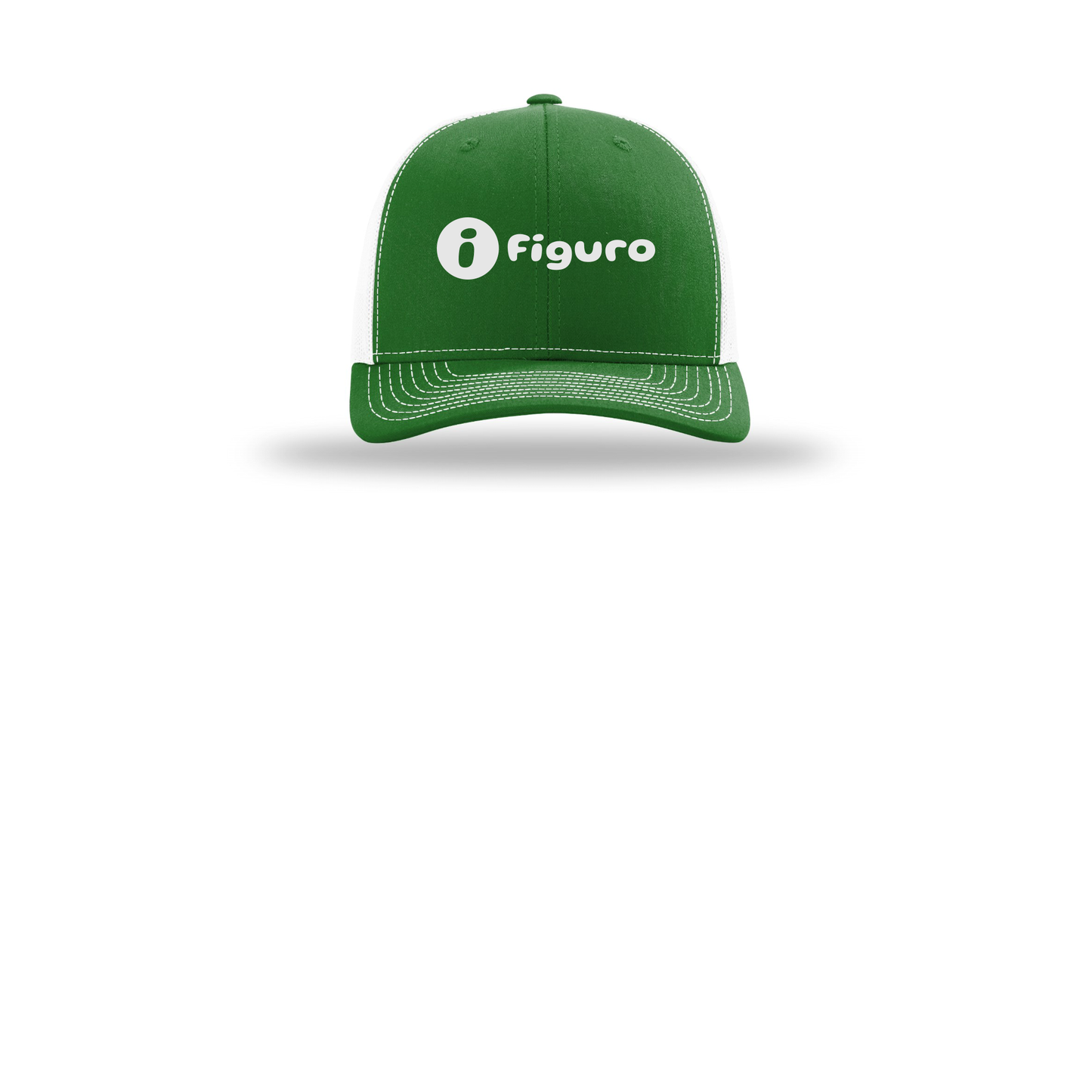 getfiguro-richardson-trucker-cap-embroidery-capfront-R112-kellywhite-flat-front
