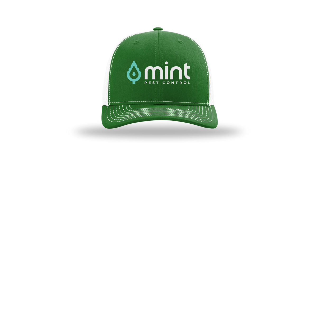 mintpest-richardson-trucker-cap-embroidery-capfront-R112-kellywhite-flat-front