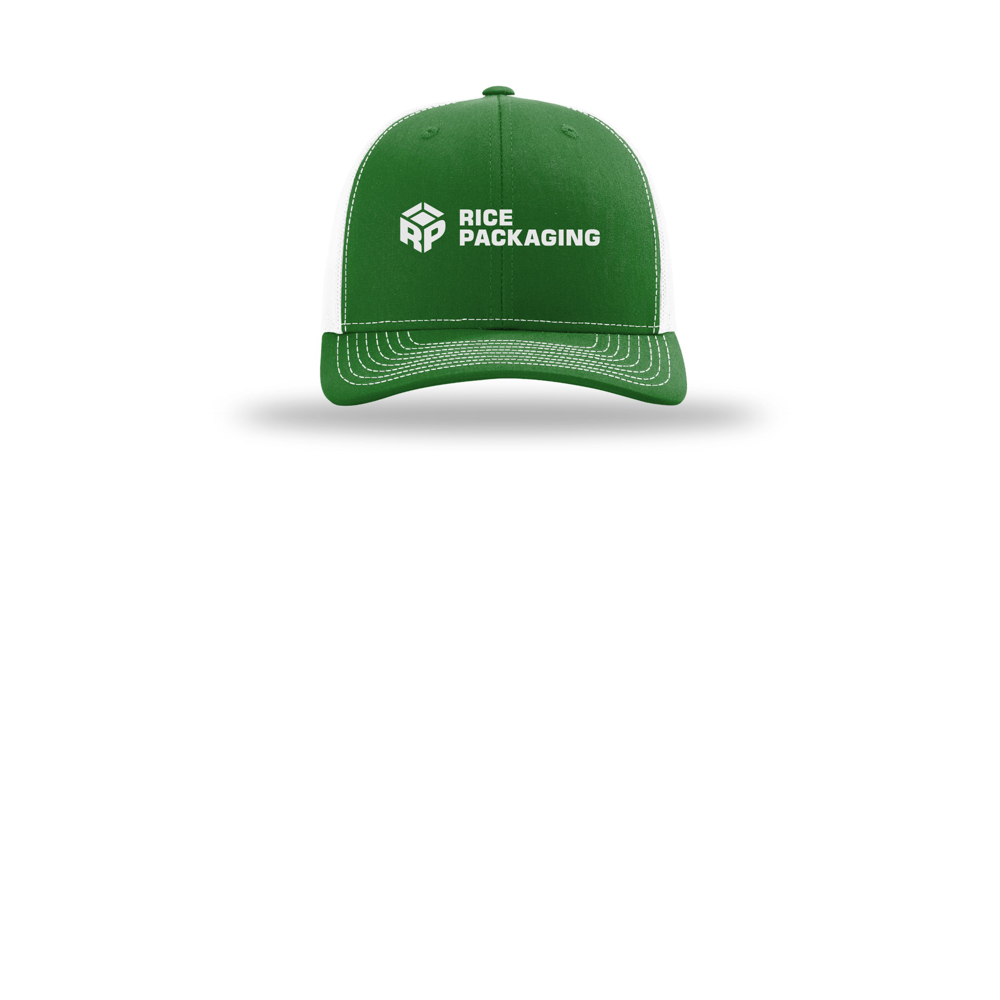 ricepackaging-richardson-trucker-cap-embroidery-capfront-R112-kellywhite-flat-front