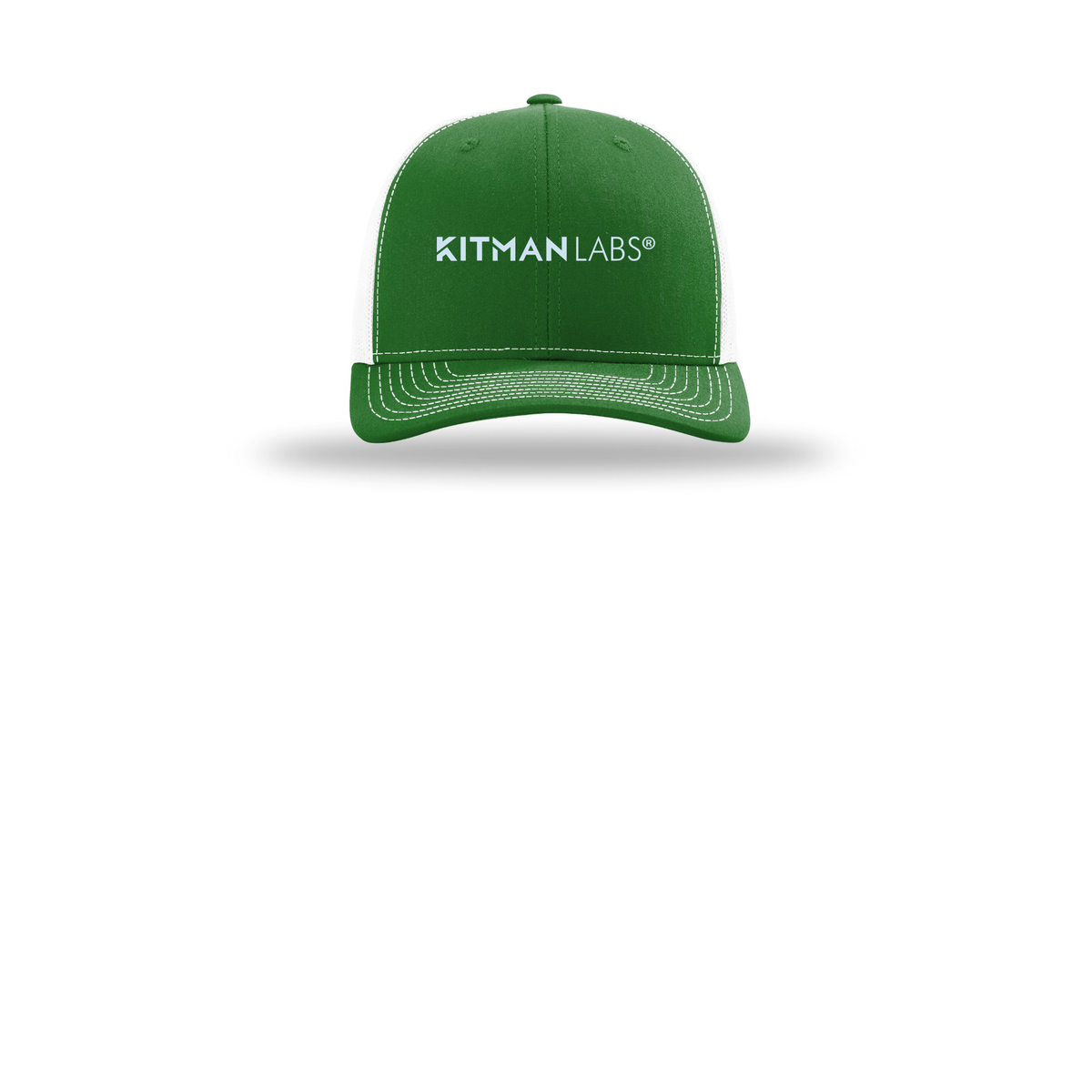 kitmanlabs-richardson-trucker-cap-embroidery-capfront-R112-kellywhite-flat-front