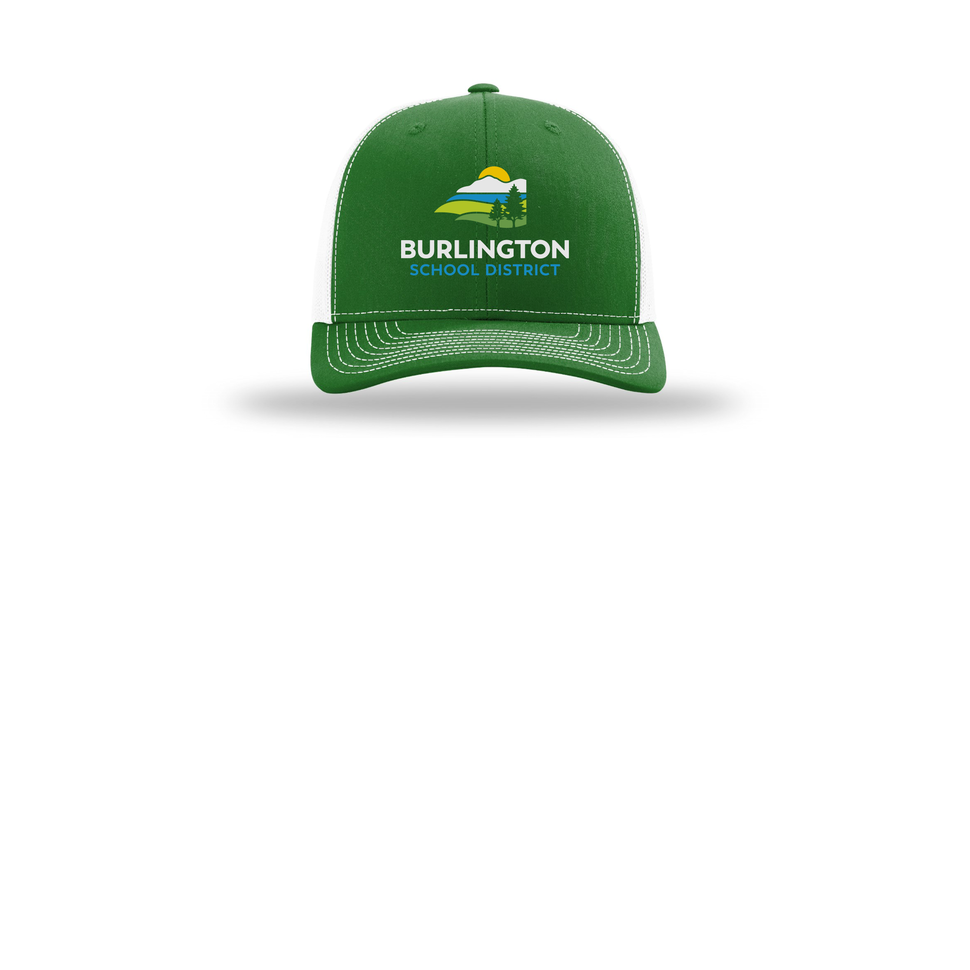 bsdvt-richardson-trucker-cap-embroidery-capfront-R112-kellywhite-flat-front