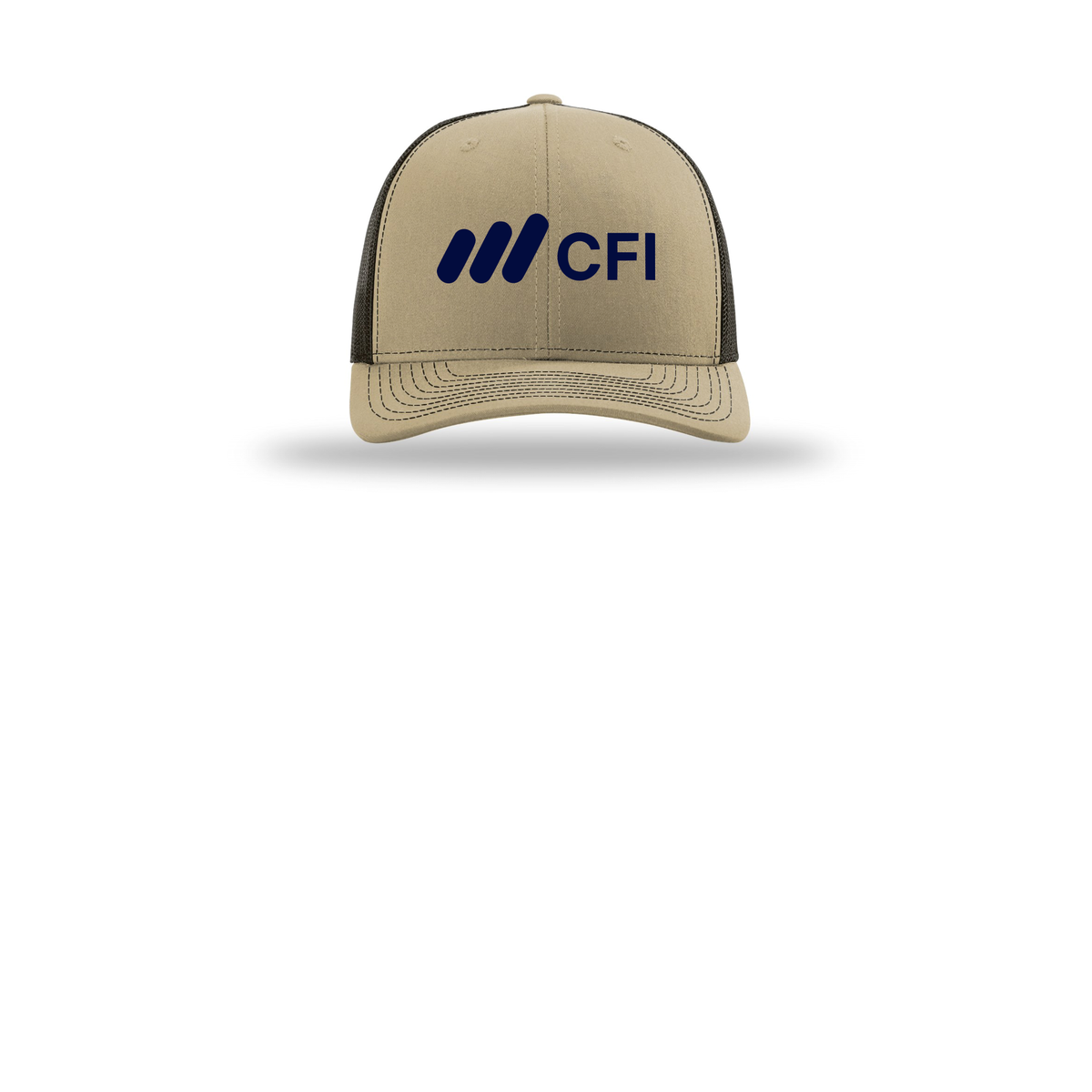 corporatefinanceinstitute-richardson-trucker-cap-embroidery-capfront-R112-khakicoffee-flat-front