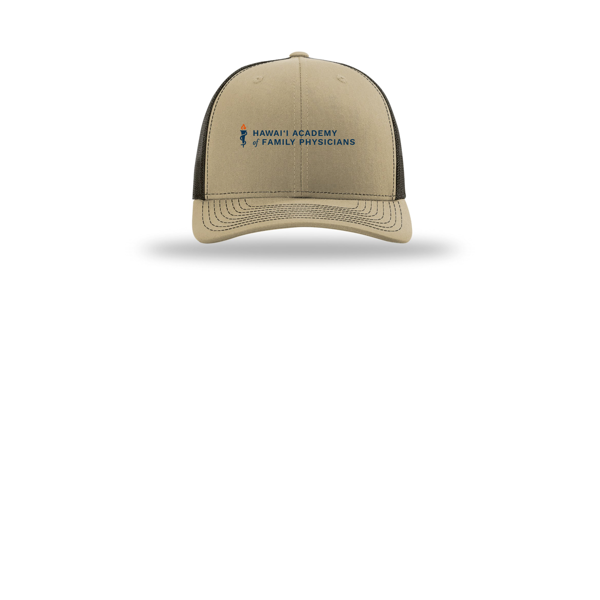 hafp-richardson-trucker-cap-embroidery-capfront-R112-khakicoffee-flat-front