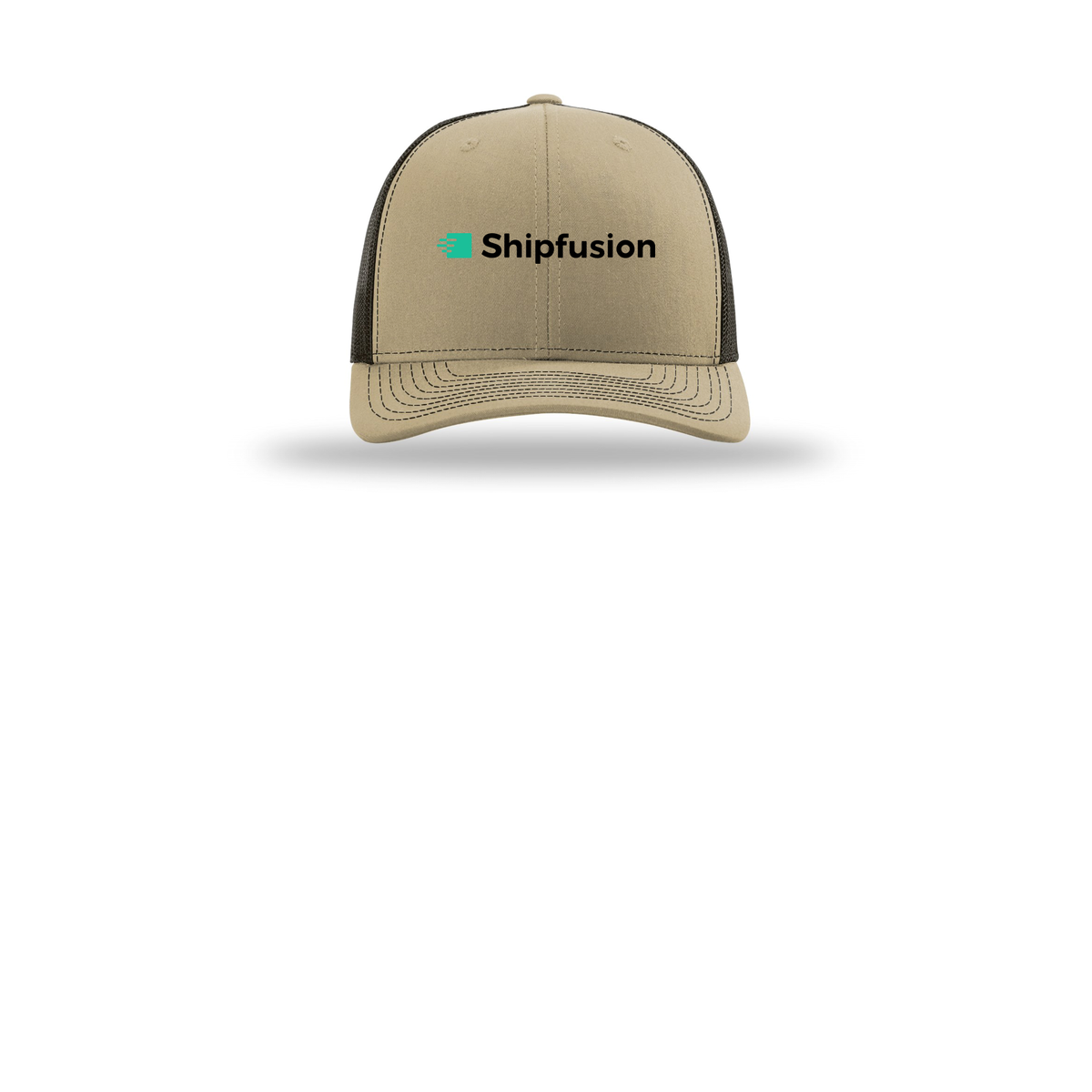 shipfusion-richardson-trucker-cap-embroidery-capfront-R112-khakicoffee-flat-front