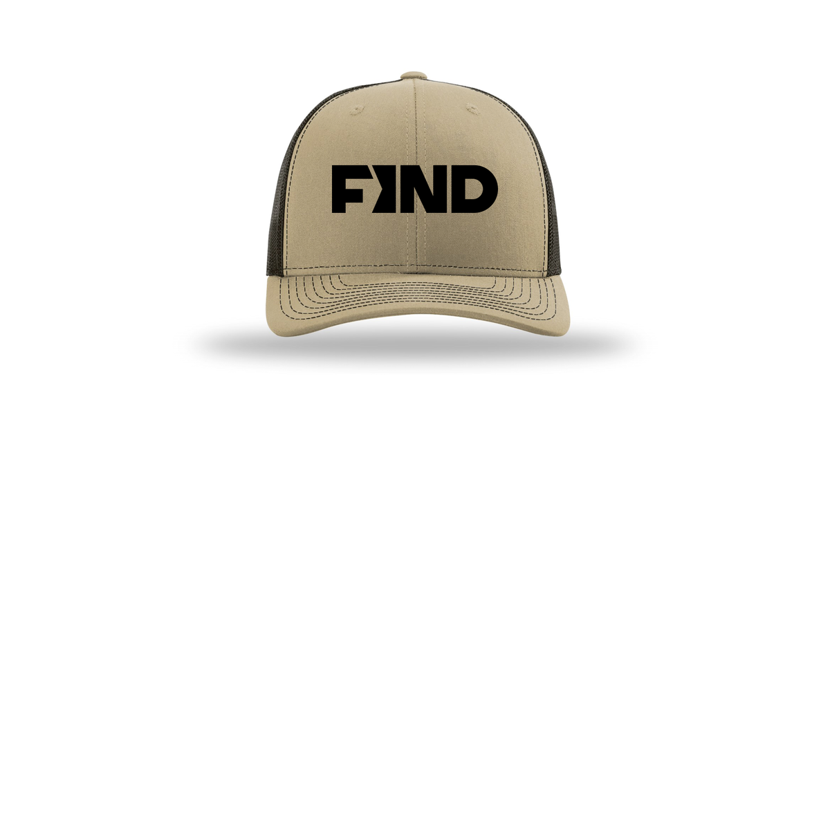 findrealestate-richardson-trucker-cap-embroidery-capfront-R112-khakicoffee-flat-front