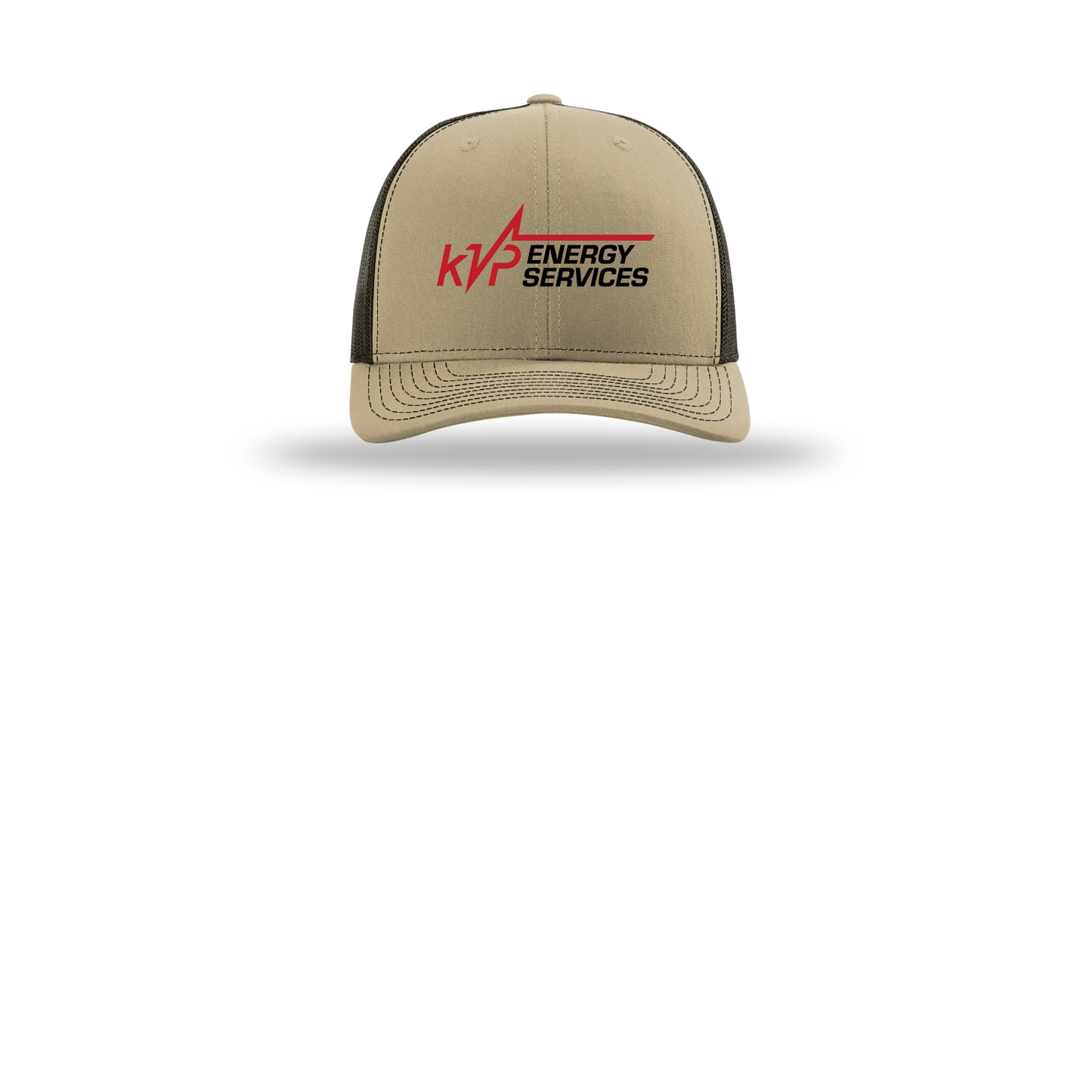 kvpenergy-richardson-trucker-cap-embroidery-capfront-R112-khakicoffee-flat-front