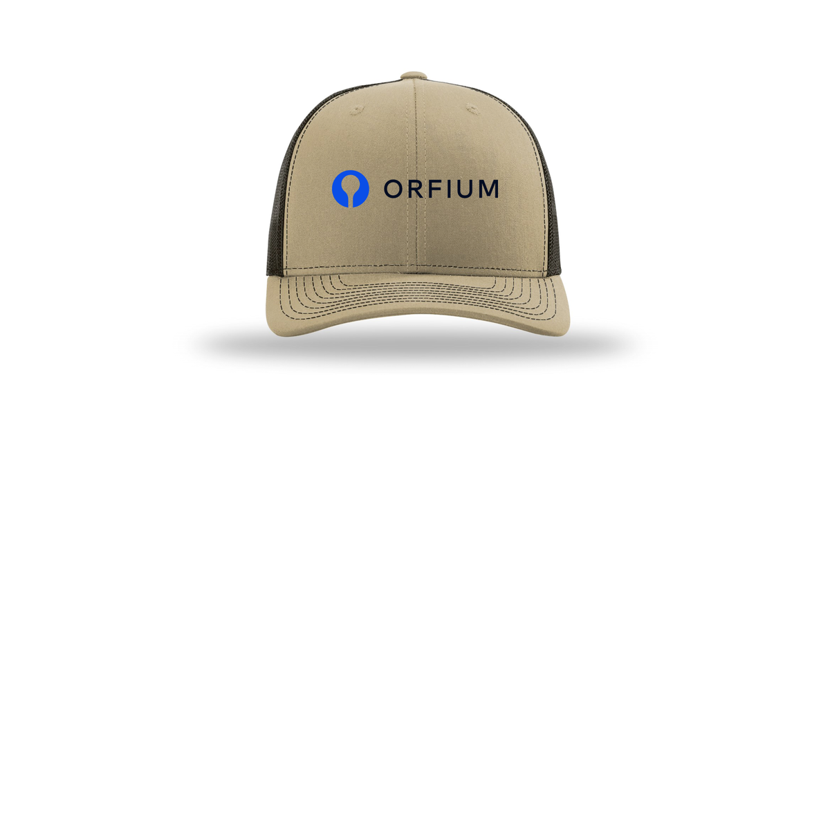 orfium-richardson-trucker-cap-embroidery-capfront-R112-khakicoffee-flat-front