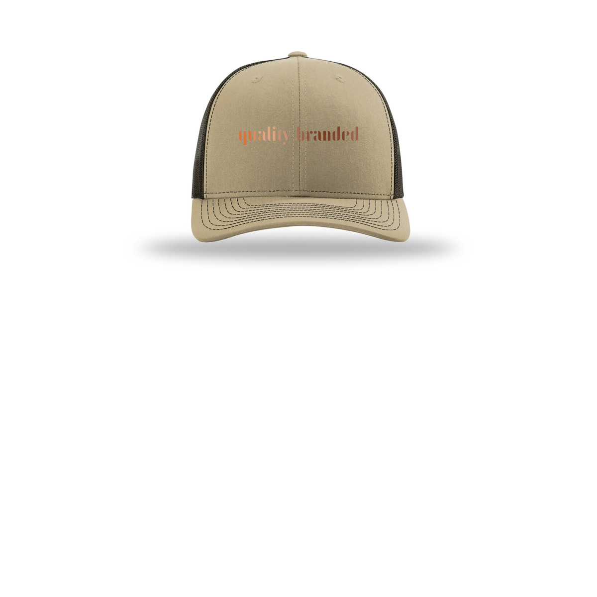qualitybranded-richardson-trucker-cap-embroidery-capfront-R112-khakicoffee-flat-front