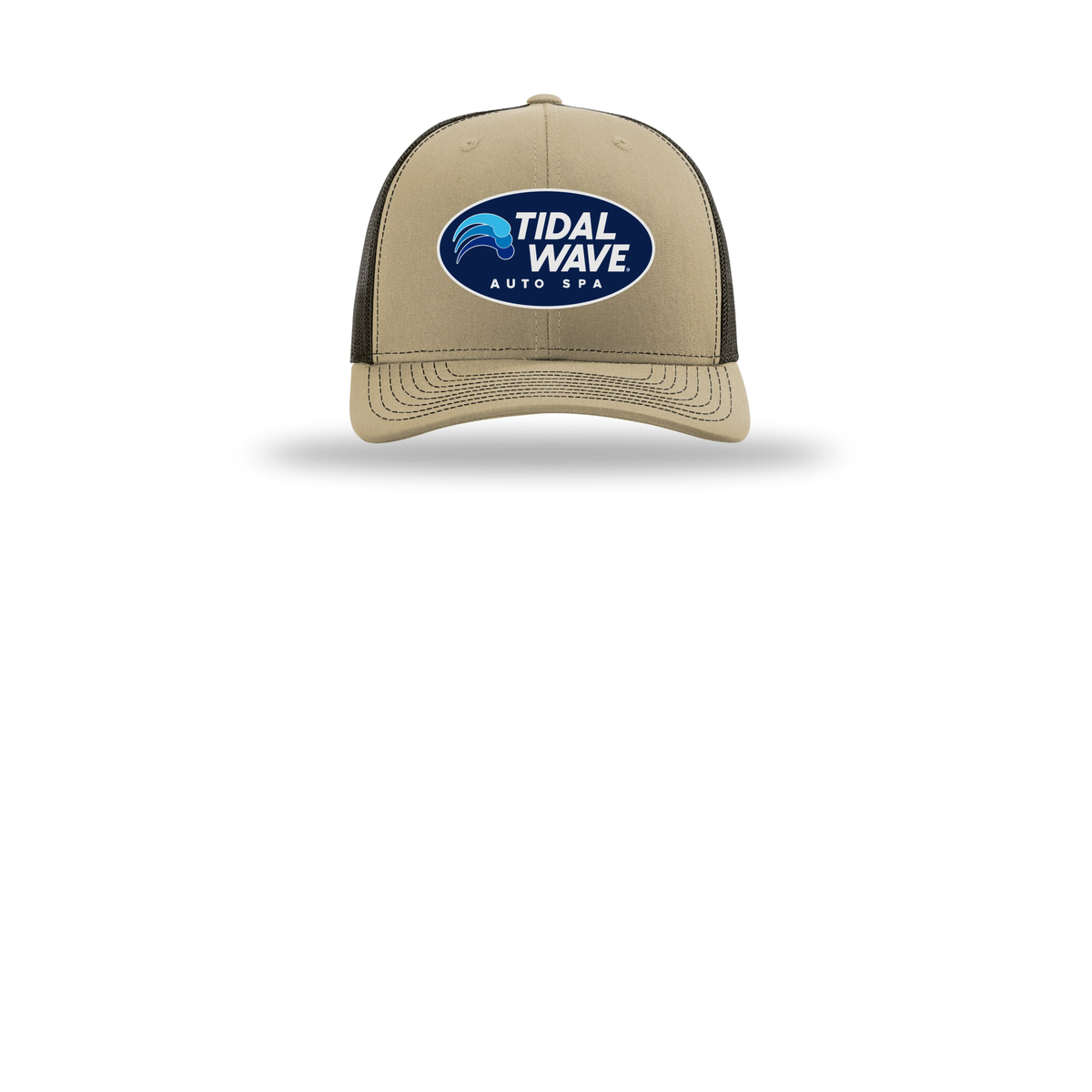 tidalwaveautospa-richardson-trucker-cap-embroidery-capfront-R112-khakicoffee-flat-front