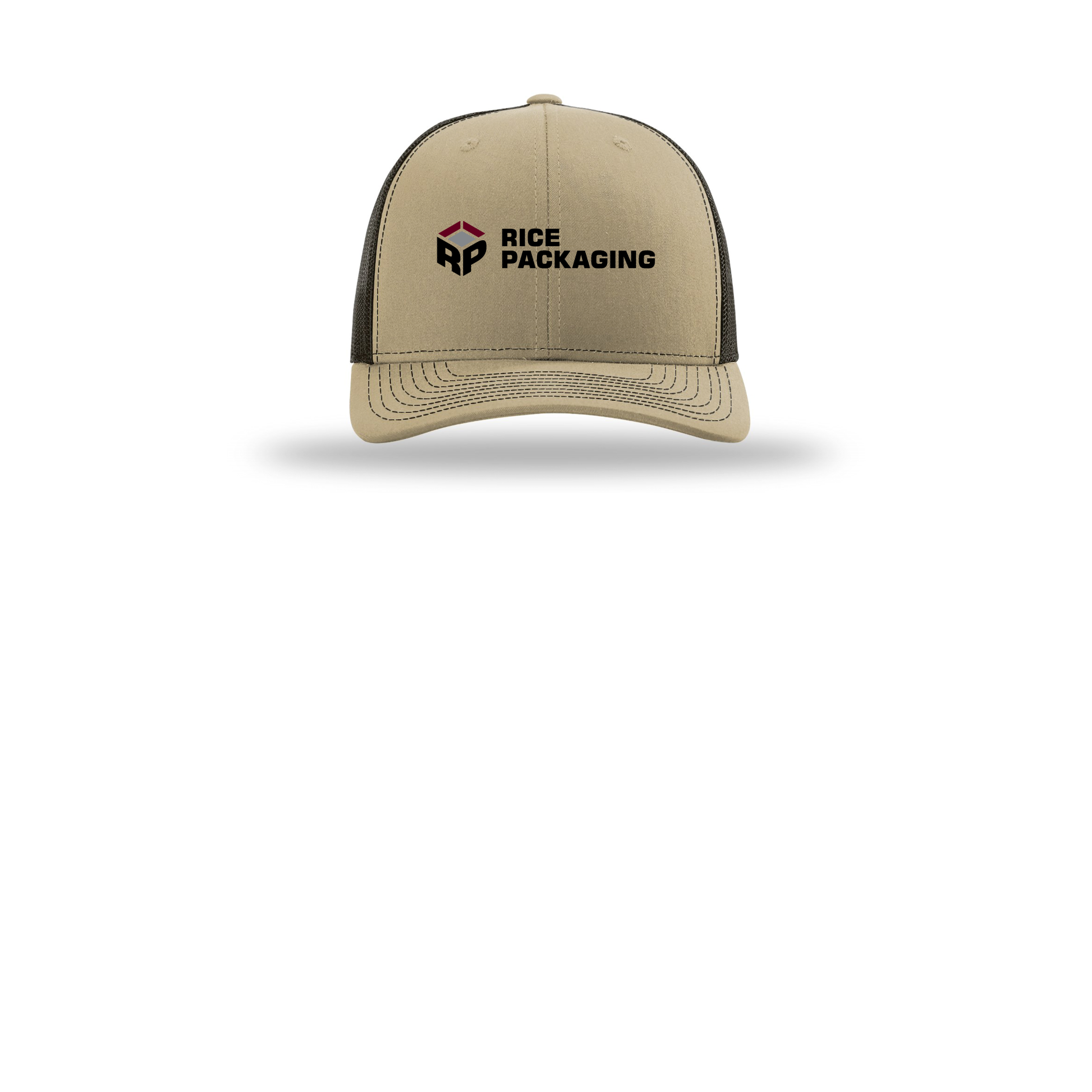 ricepackaging-richardson-trucker-cap-embroidery-capfront-R112-khakicoffee-flat-front