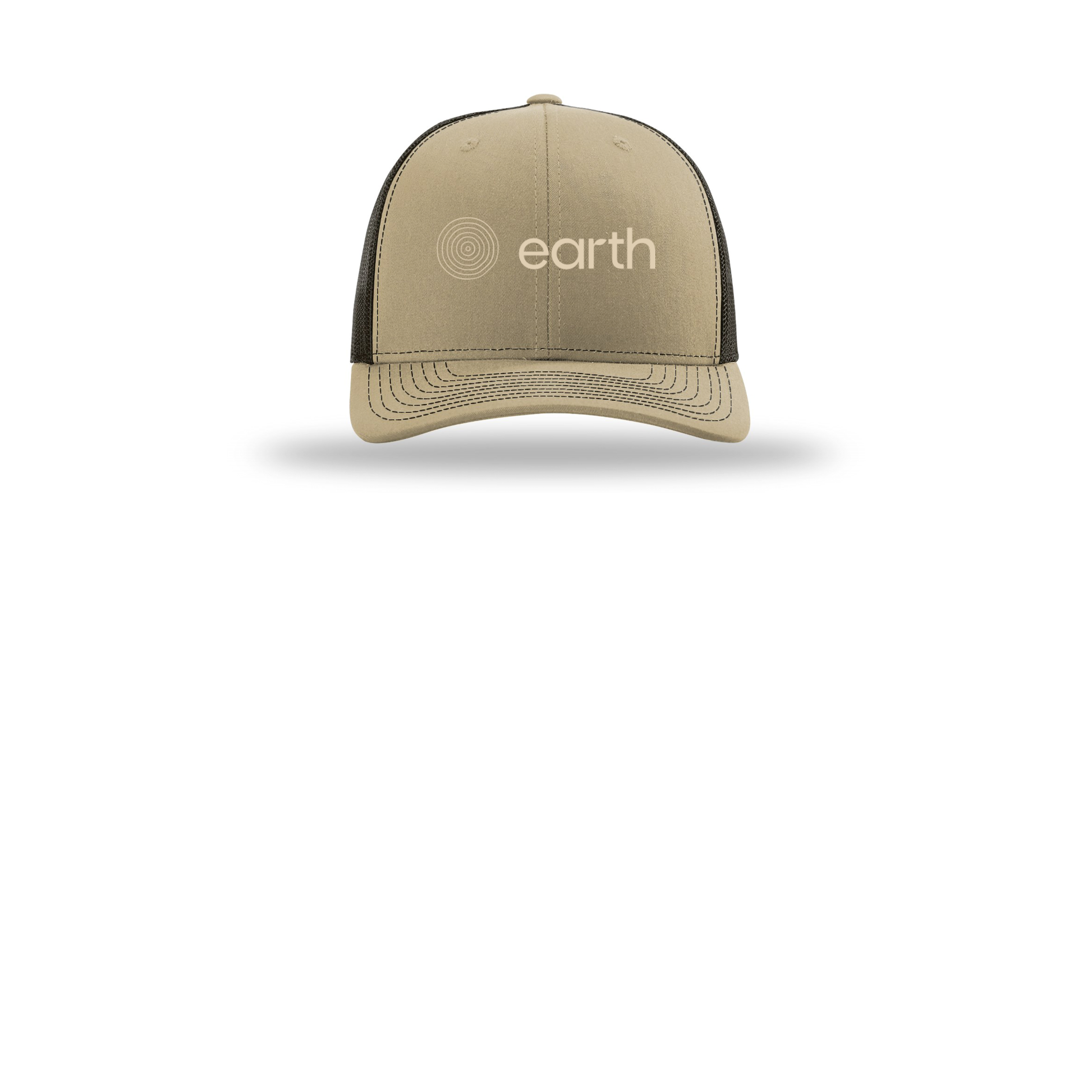 earthfuneral-richardson-trucker-cap-embroidery-capfront-R112-khakicoffee-flat-front