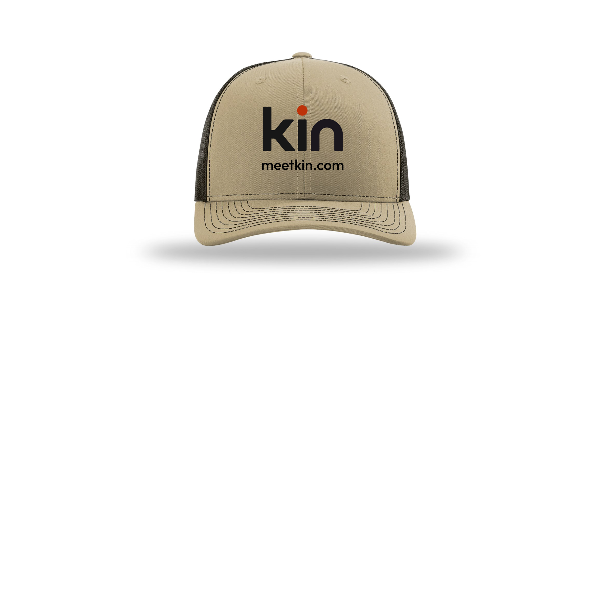 kin-richardson-trucker-cap-embroidery-capfront-R112-khakicoffee-flat-front