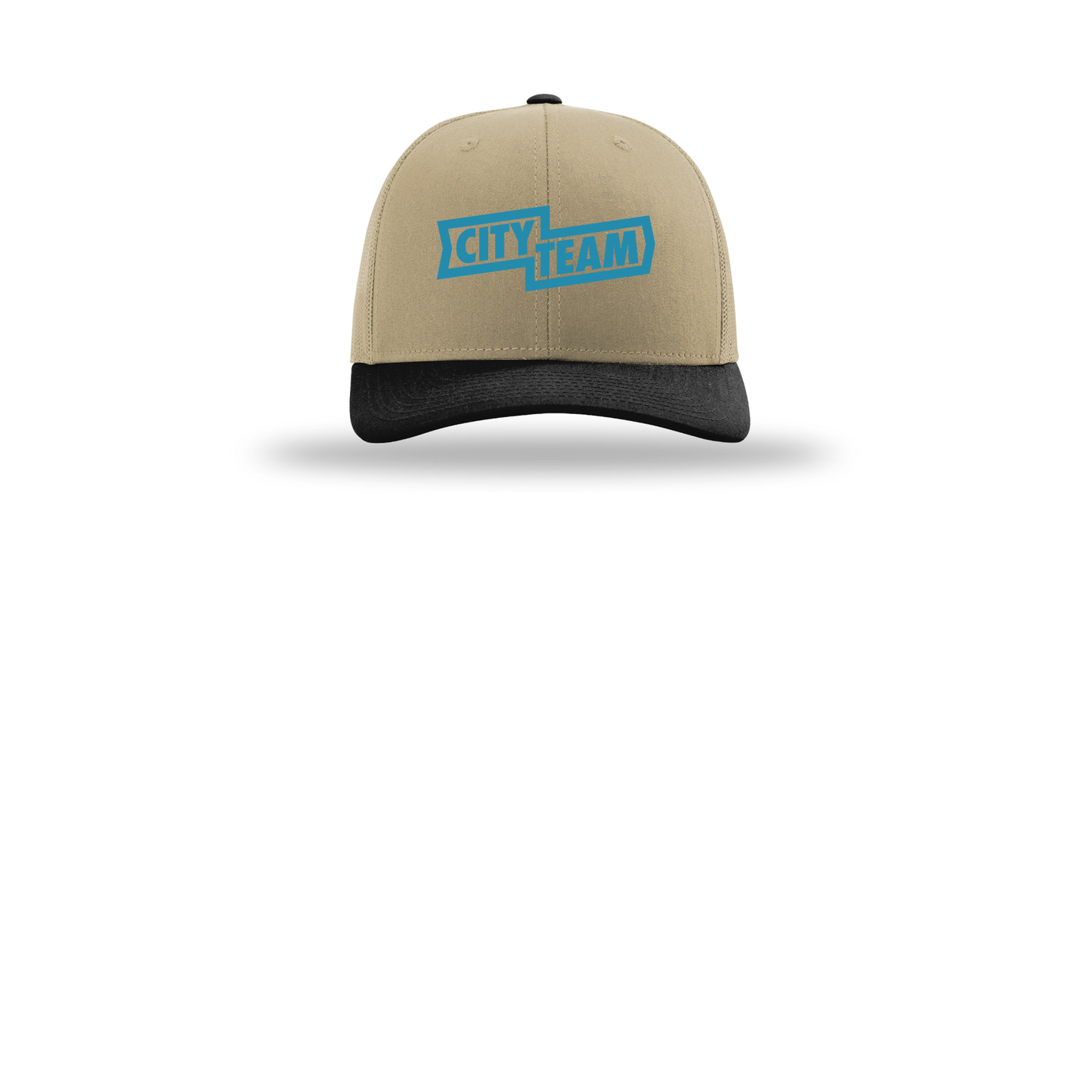 cityteam-richardson-trucker-cap-embroidery-capfront-R112-khakikhakiblack-flat-front