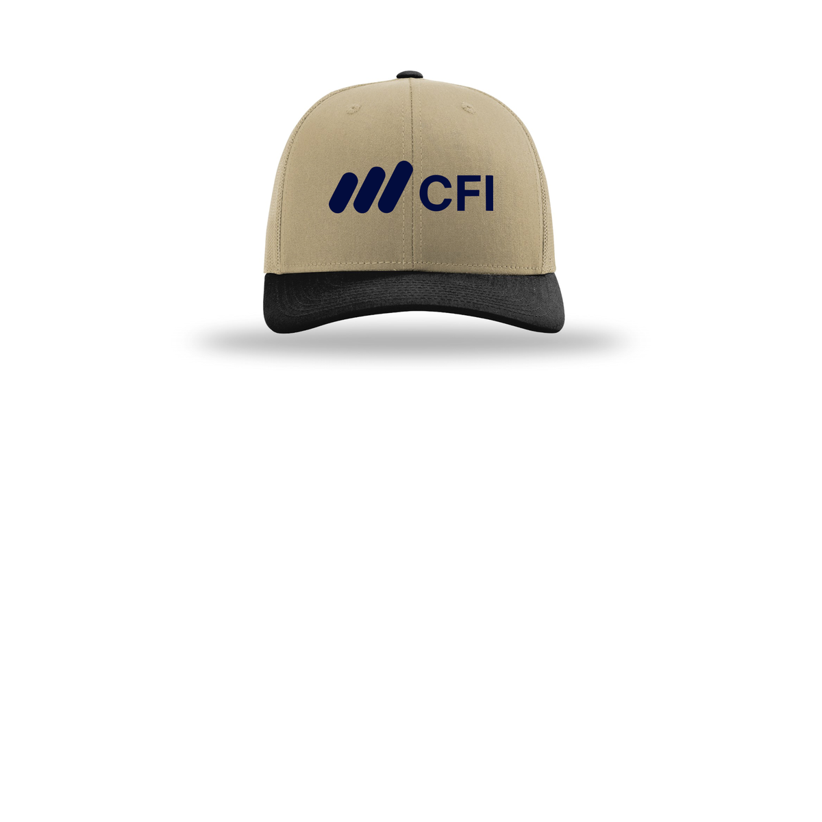 corporatefinanceinstitute-richardson-trucker-cap-embroidery-capfront-R112-khakikhakiblack-flat-front