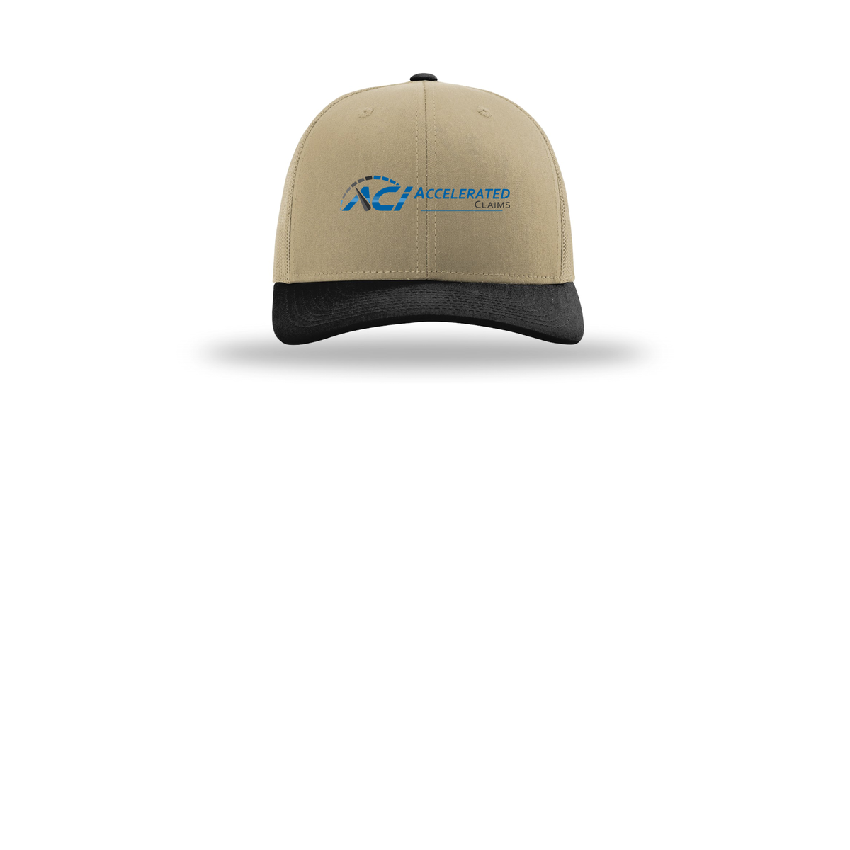 accelclaims-richardson-trucker-cap-embroidery-capfront-R112-khakikhakiblack-flat-front