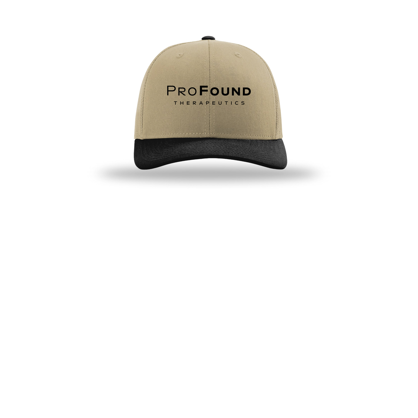 profoundtx-richardson-trucker-cap-embroidery-capfront-R112-khakikhakiblack-flat-front