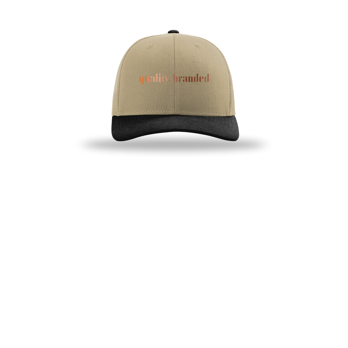 qualitybranded-richardson-trucker-cap-embroidery-capfront-R112-khakikhakiblack-flat-front