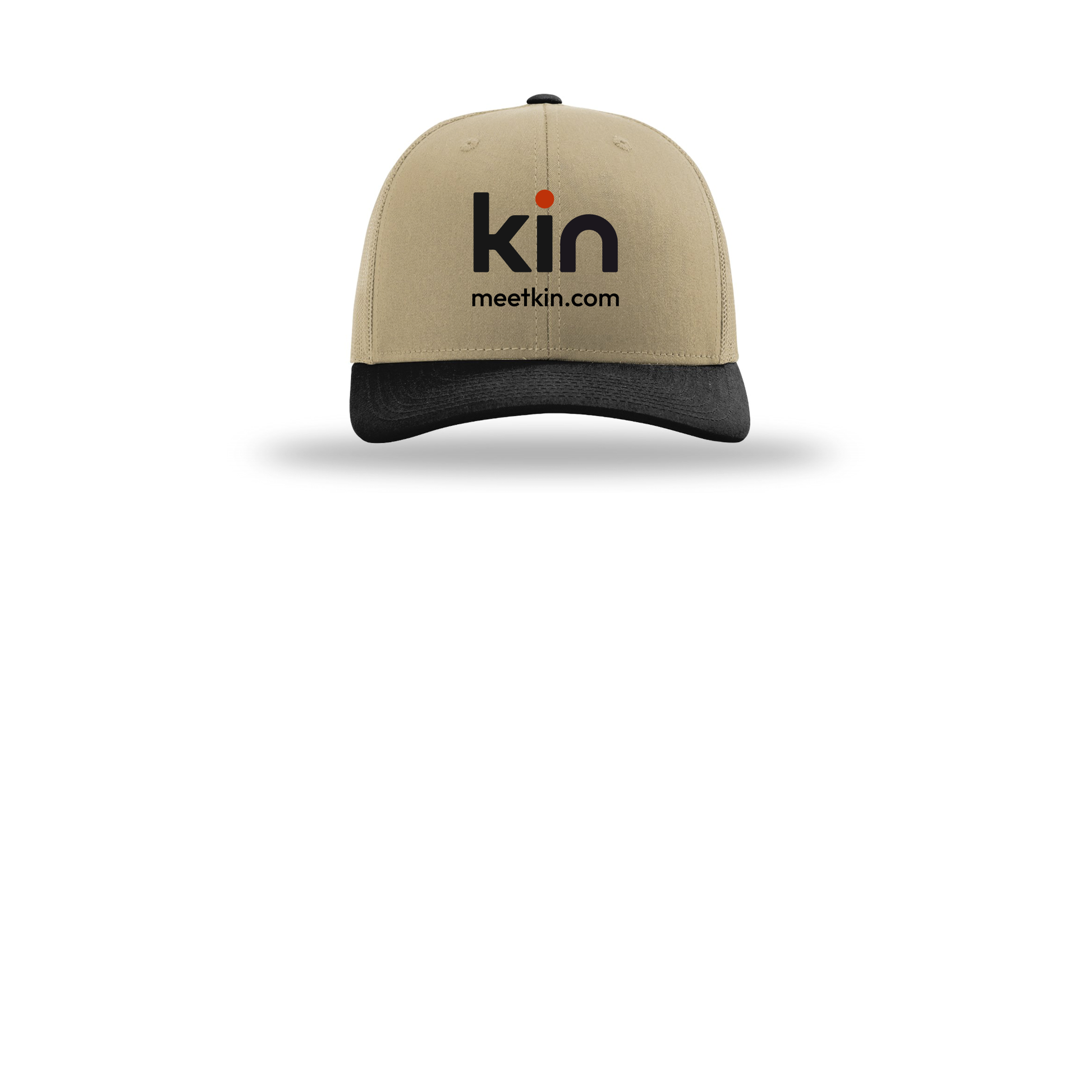 kin-richardson-trucker-cap-embroidery-capfront-R112-khakikhakiblack-flat-front