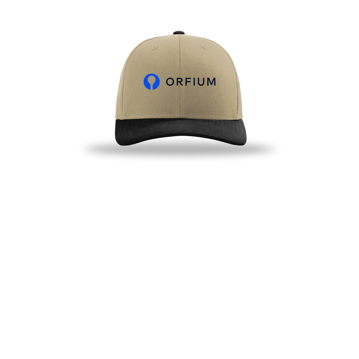 orfium-richardson-trucker-cap-embroidery-capfront-R112-khakikhakiblack-flat-front