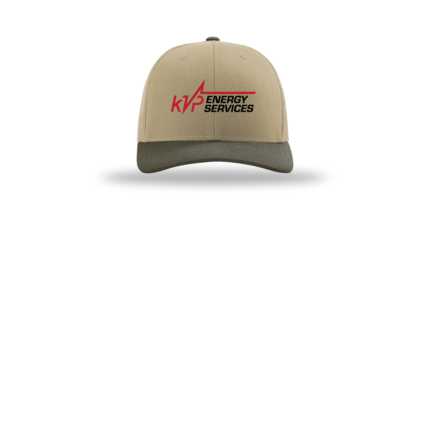 kvpenergy-richardson-trucker-cap-embroidery-capfront-R112-khakikhakichocolatechip-flat-front
