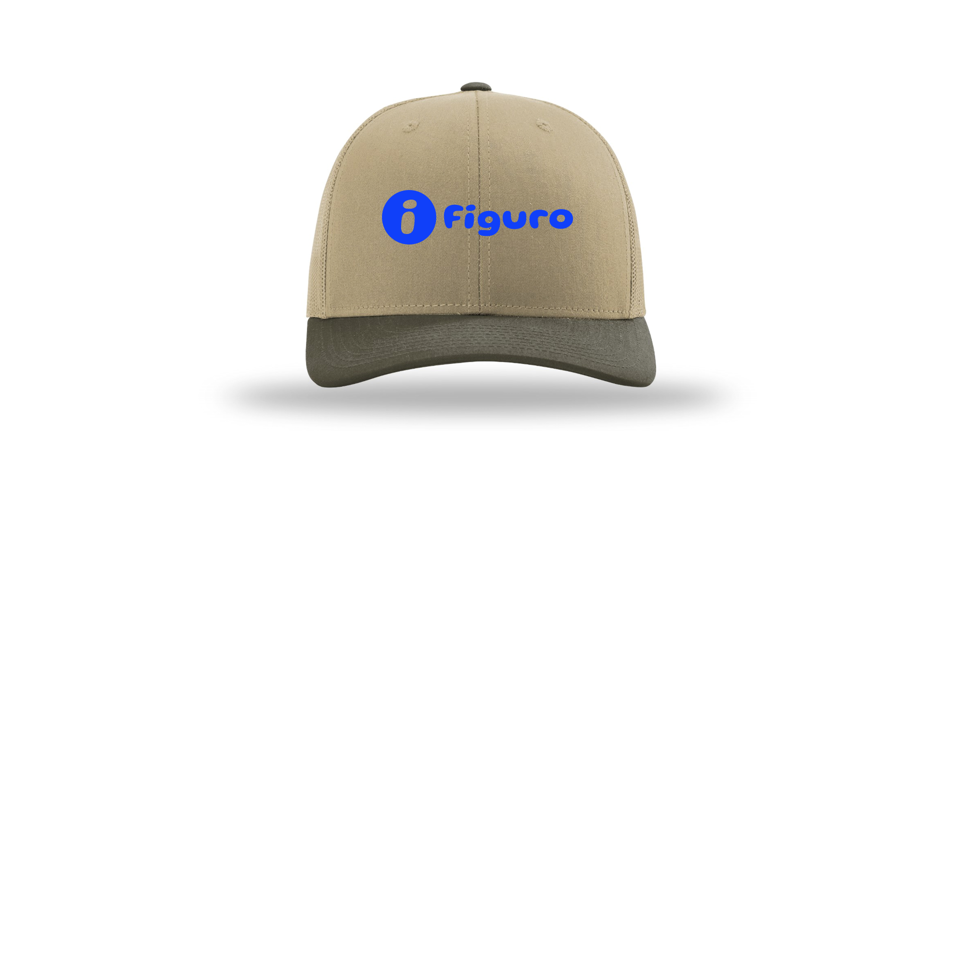 getfiguro-richardson-trucker-cap-embroidery-capfront-R112-khakikhakichocolatechip-flat-front
