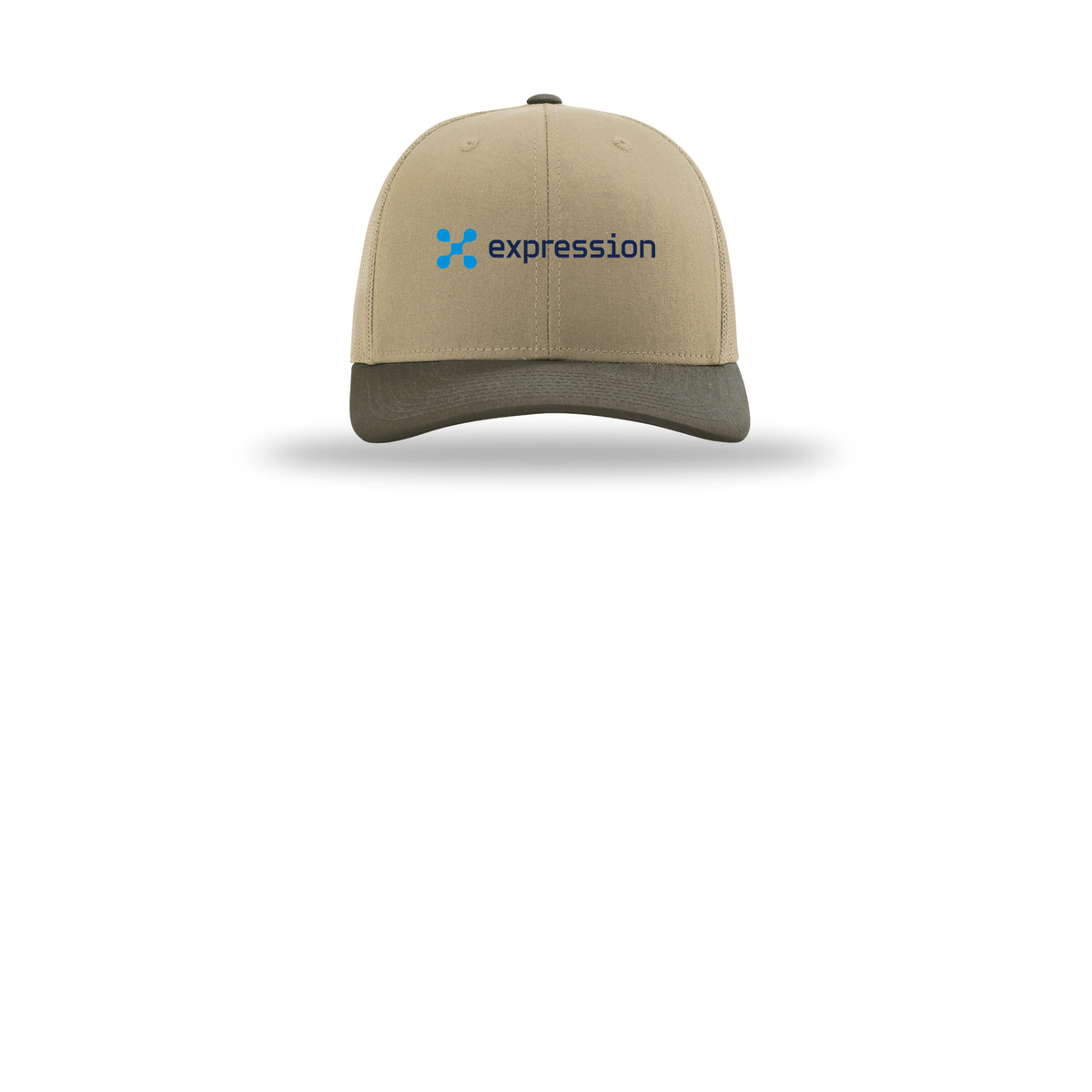 expr-richardson-trucker-cap-embroidery-capfront-R112-khakikhakichocolatechip-flat-front