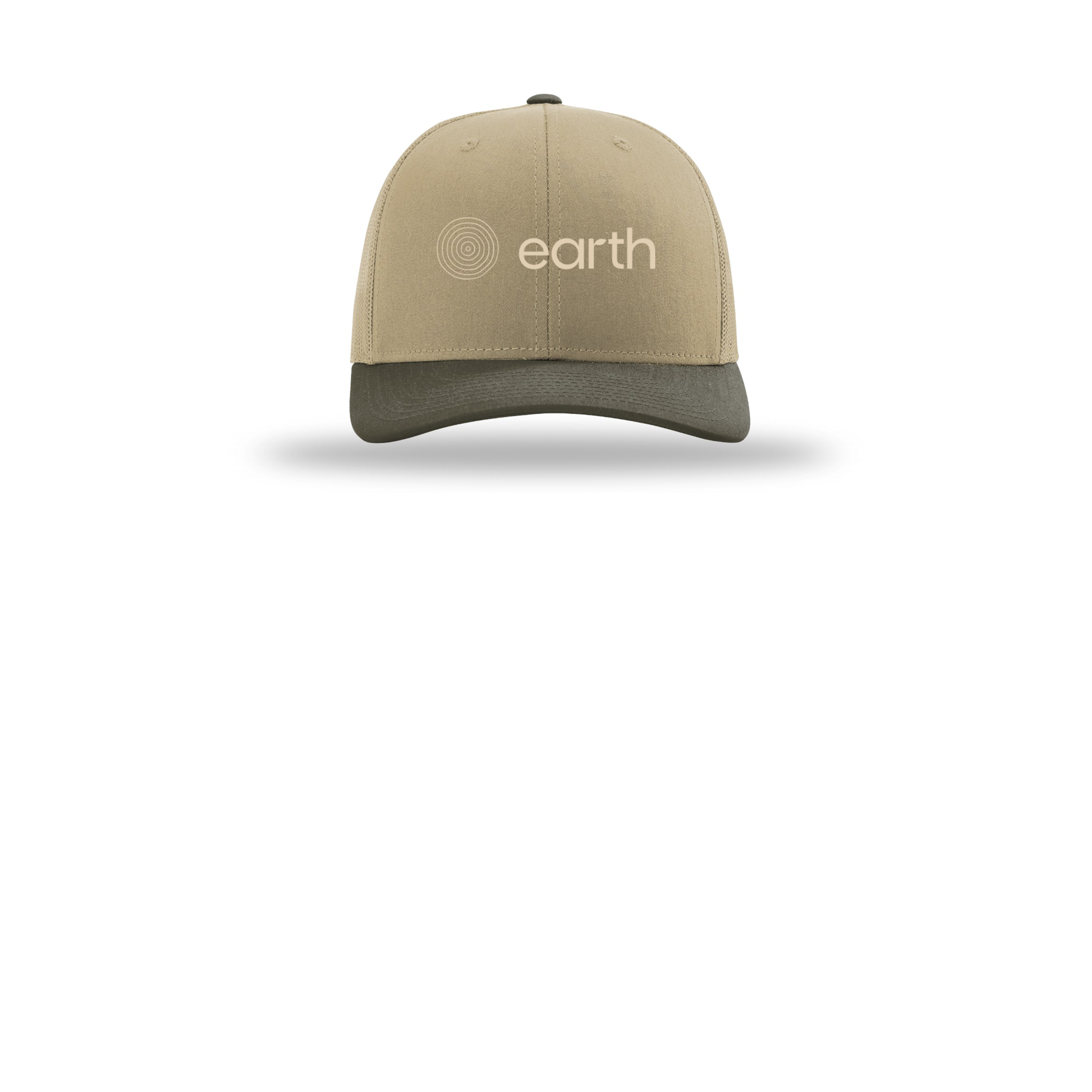 earthfuneral-richardson-trucker-cap-embroidery-capfront-R112-khakikhakichocolatechip-flat-front
