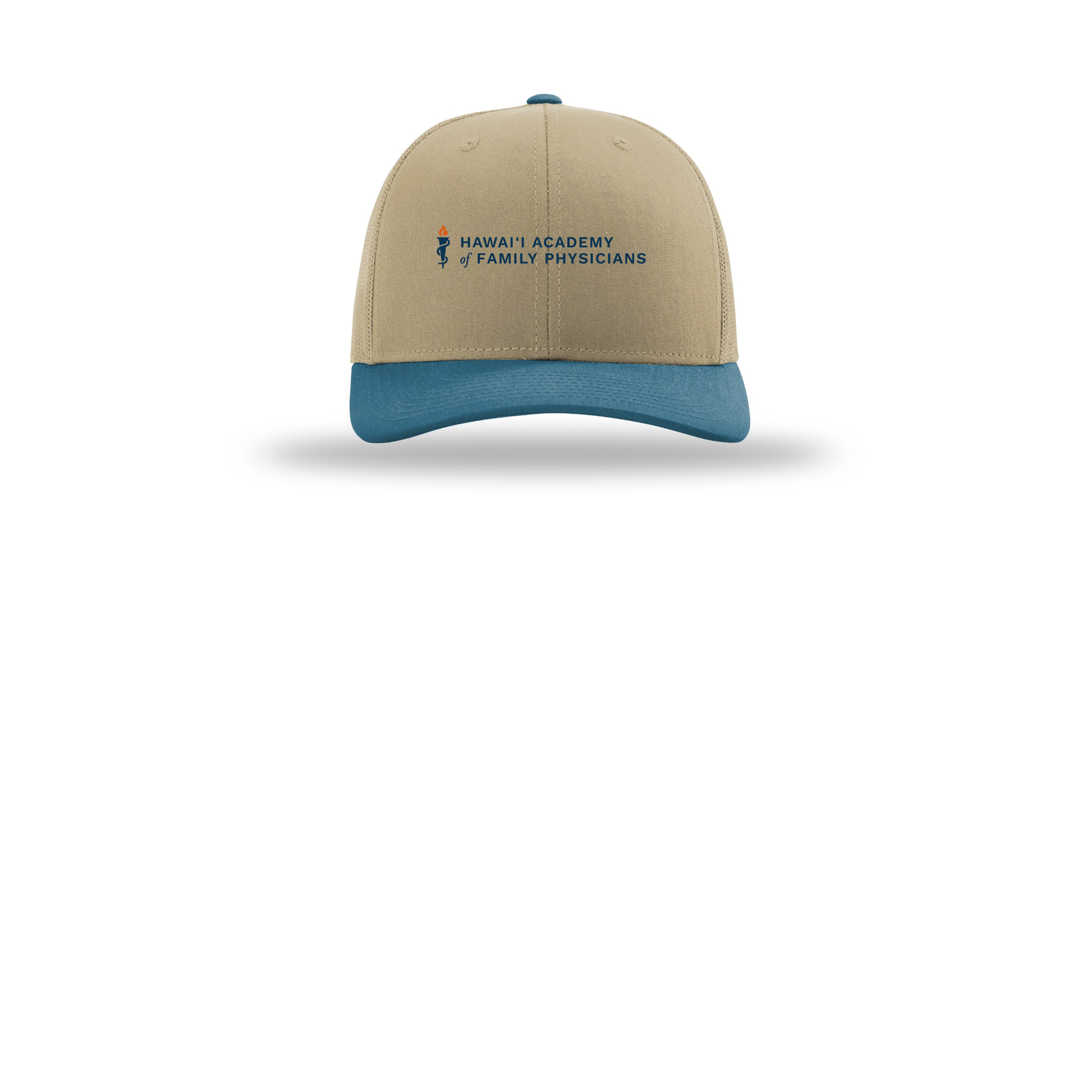 hafp-richardson-trucker-cap-embroidery-capfront-R112-khakikhakilegionblue-flat-front