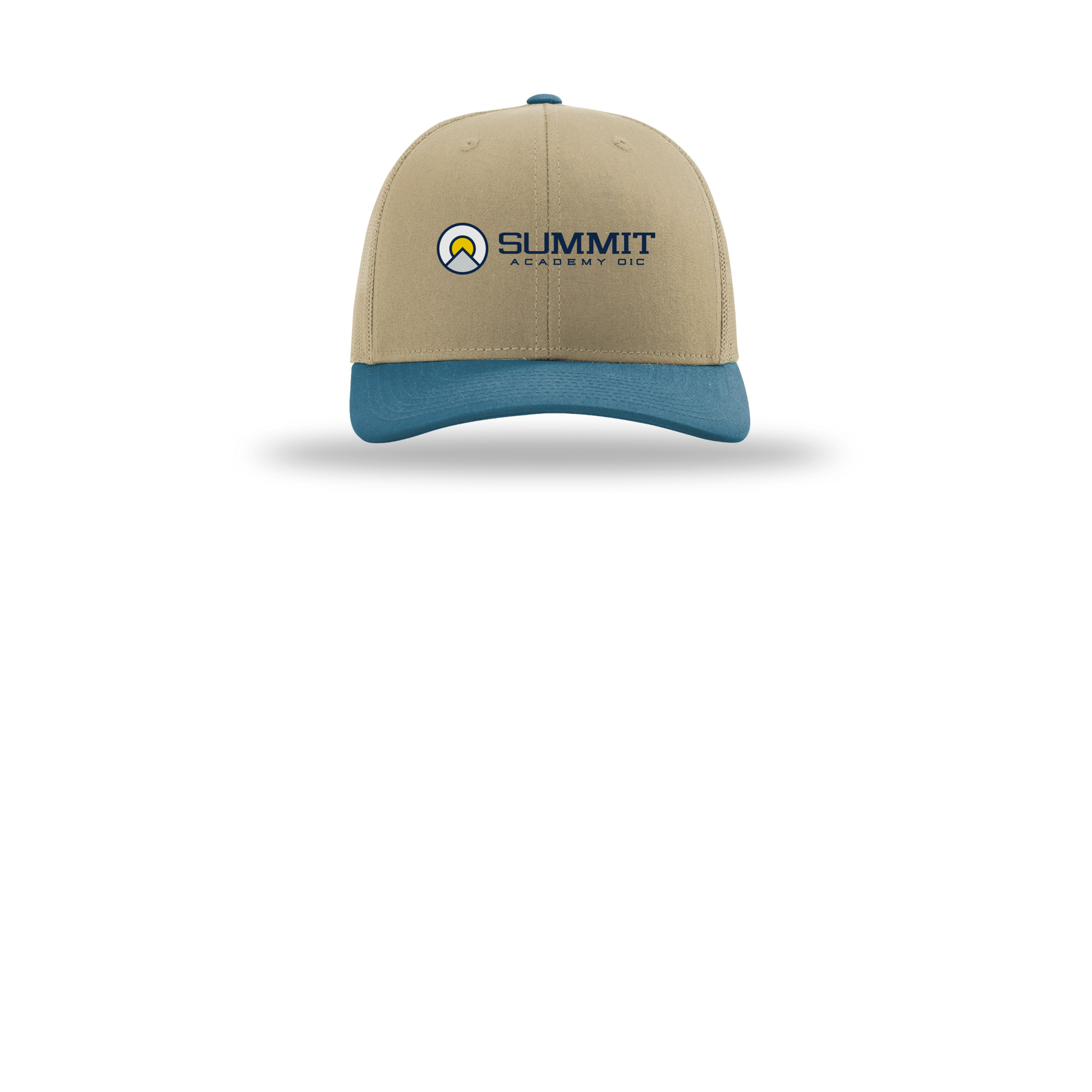 saoic-richardson-trucker-cap-embroidery-capfront-R112-khakikhakilegionblue-flat-front