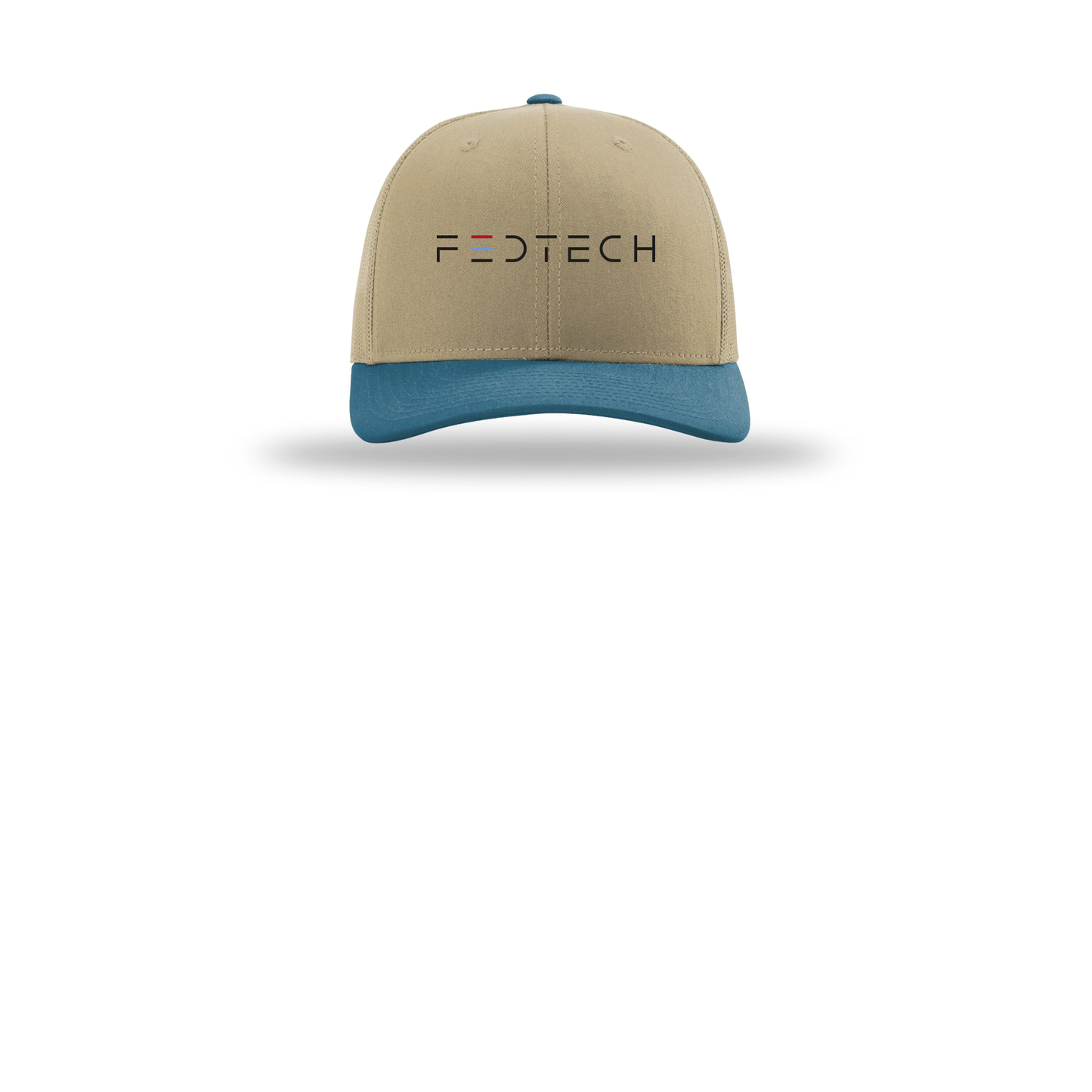 fedtech-richardson-trucker-cap-embroidery-capfront-R112-khakikhakilegionblue-flat-front