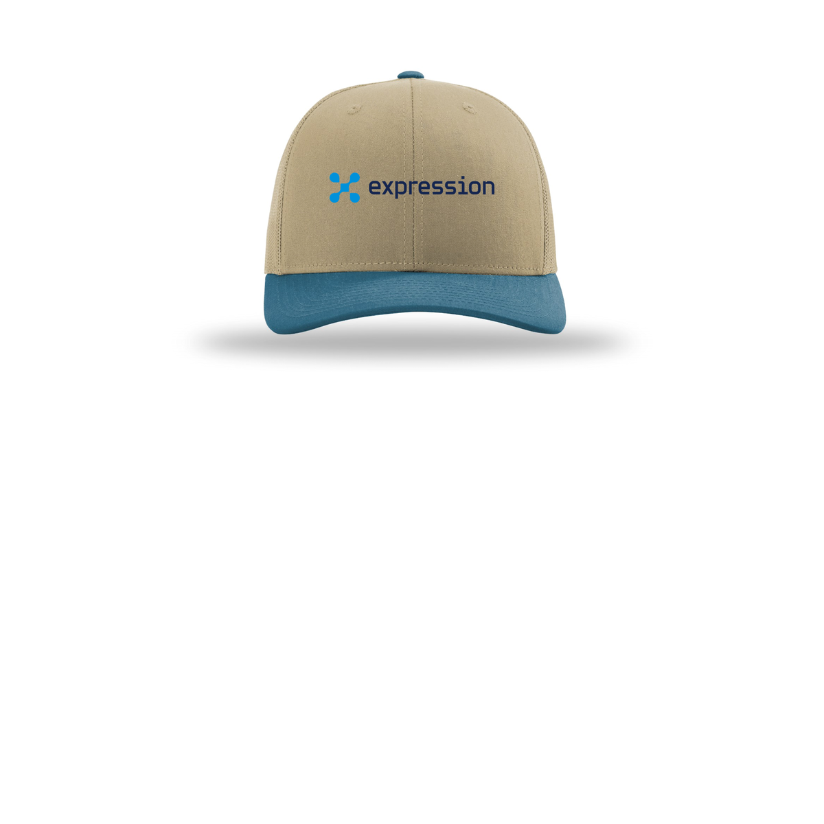 expr-richardson-trucker-cap-embroidery-capfront-R112-khakikhakilegionblue-flat-front