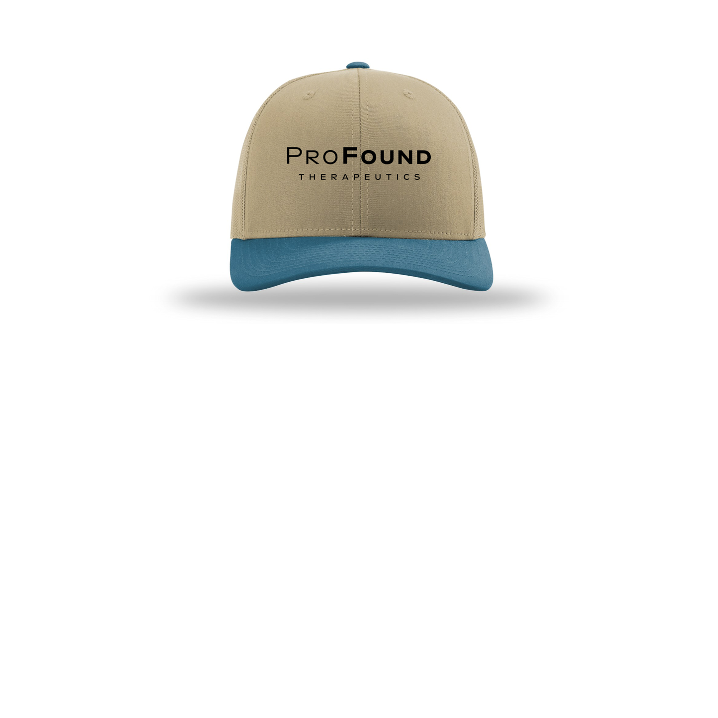 profoundtx-richardson-trucker-cap-embroidery-capfront-R112-khakikhakilegionblue-flat-front